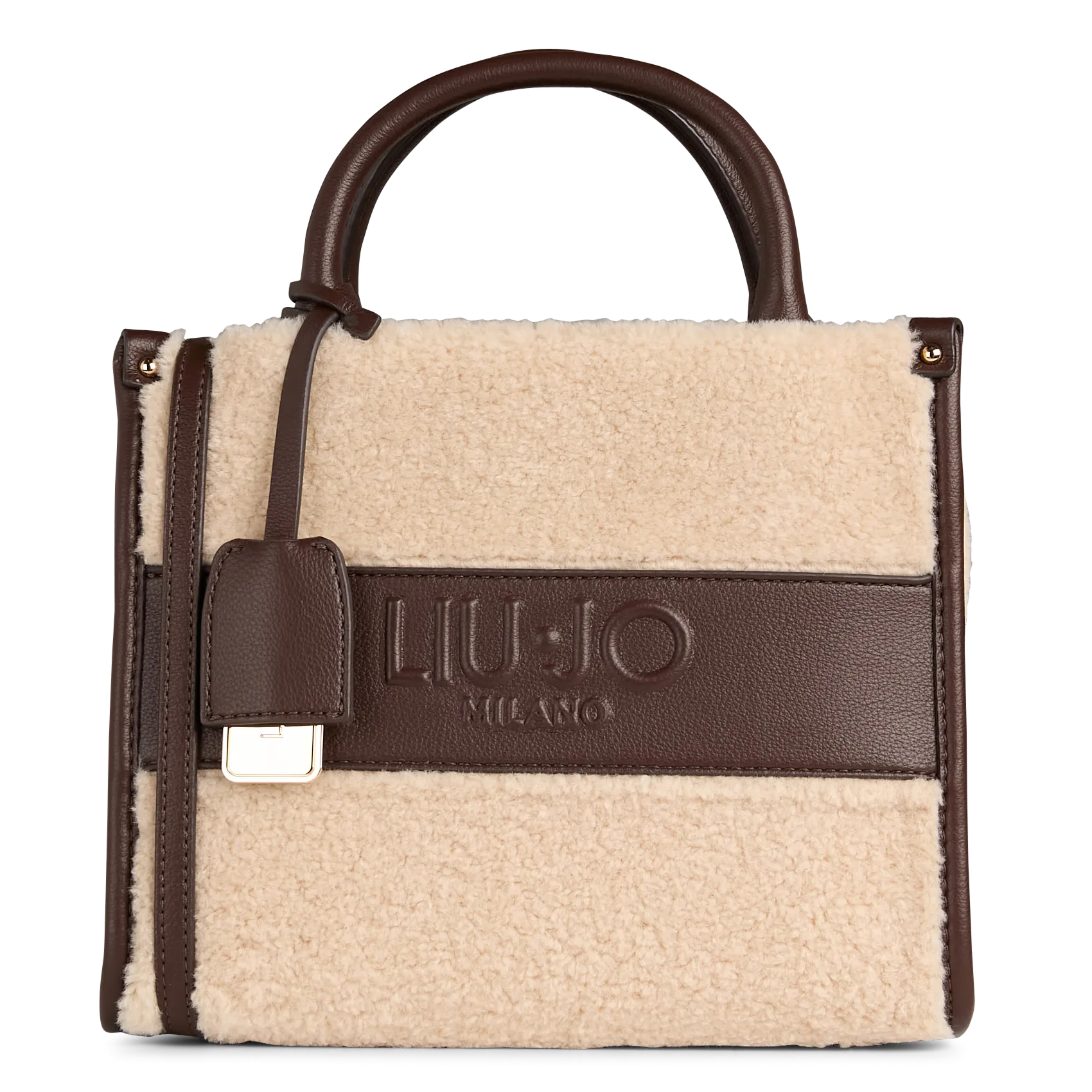 Sac à main zippée teddy Beige