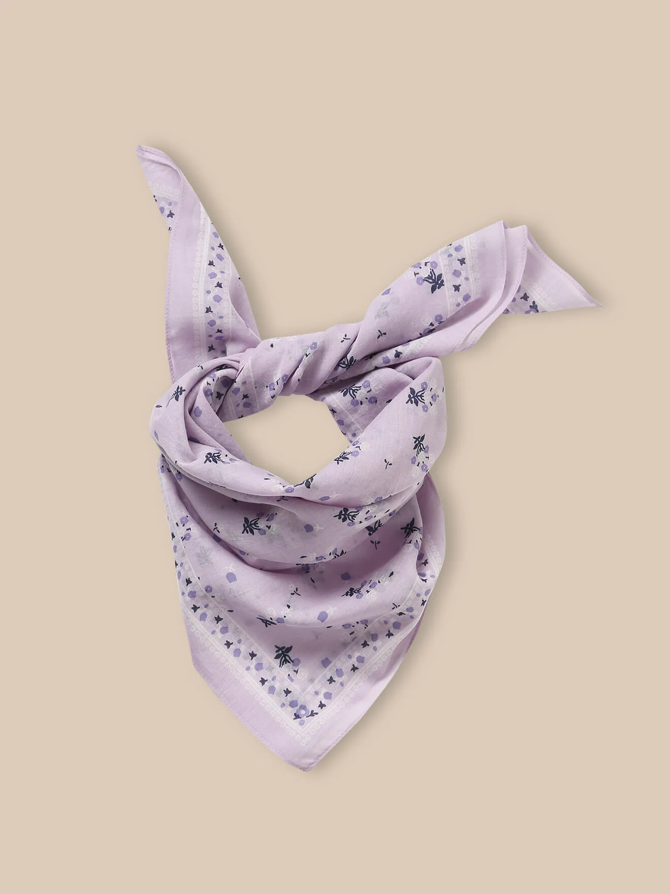 Foulard imprimé bouquet Violet