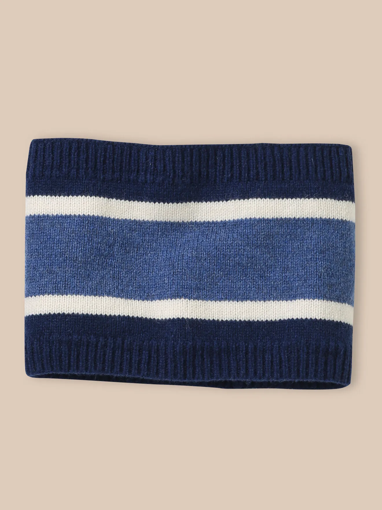 Snood rayé en laine Bleu