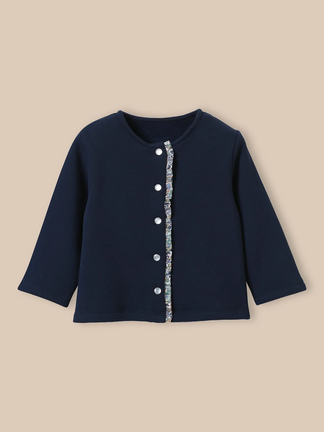 Cardigan en molleton en coton biologique Beige