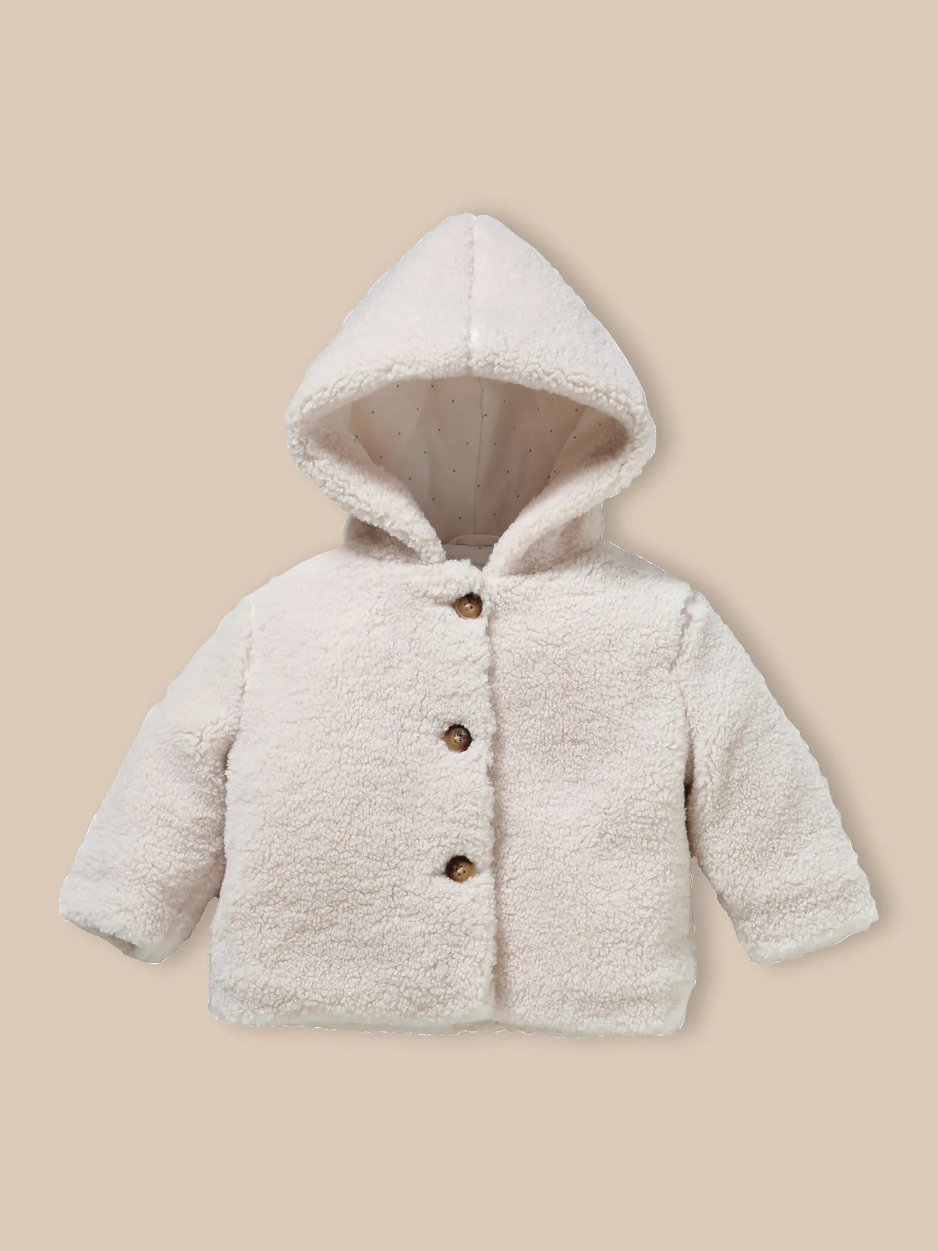 Veste burnous en sherpa Beige