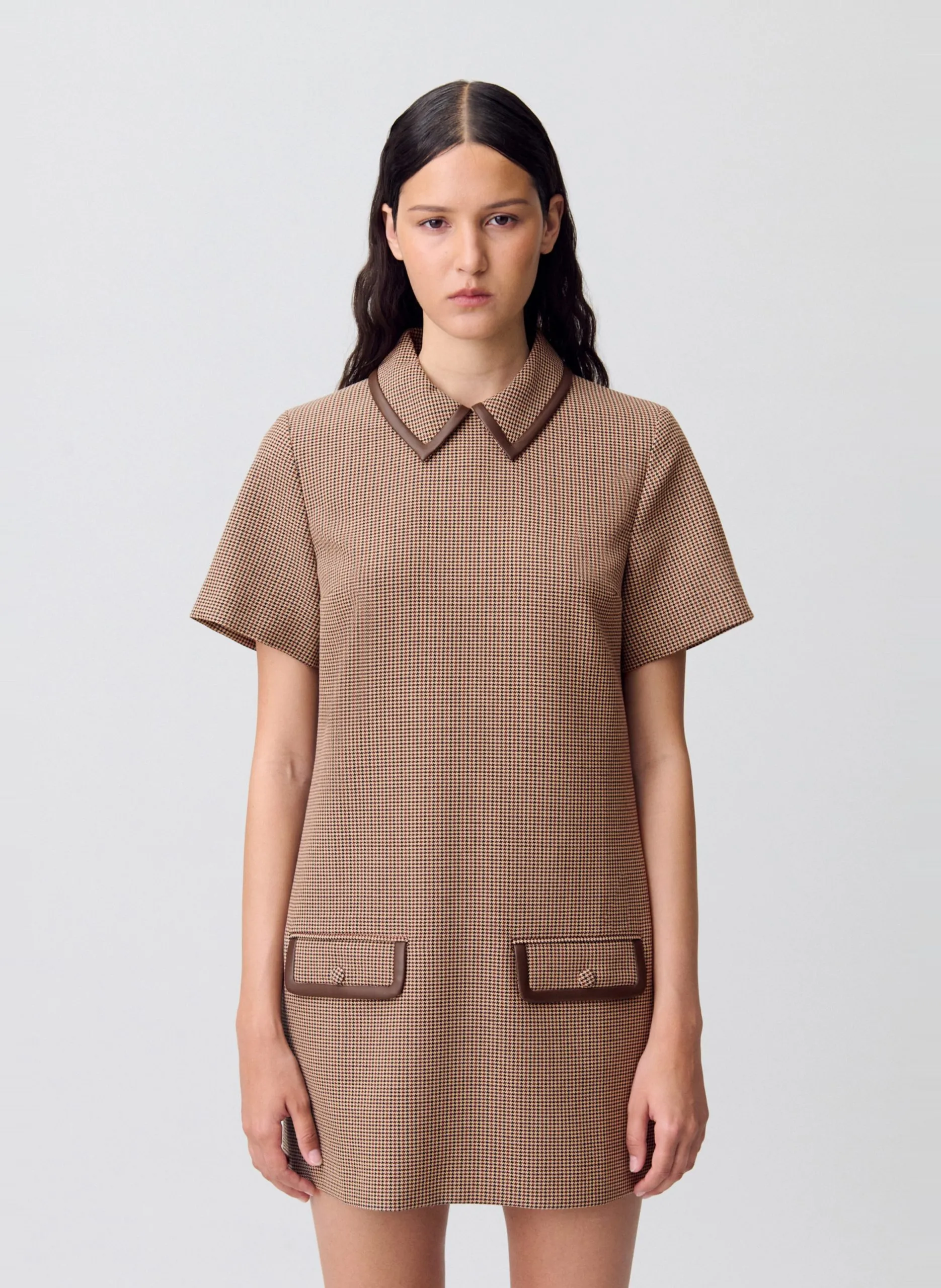 Robe courte droite col classique Multicolore RILA