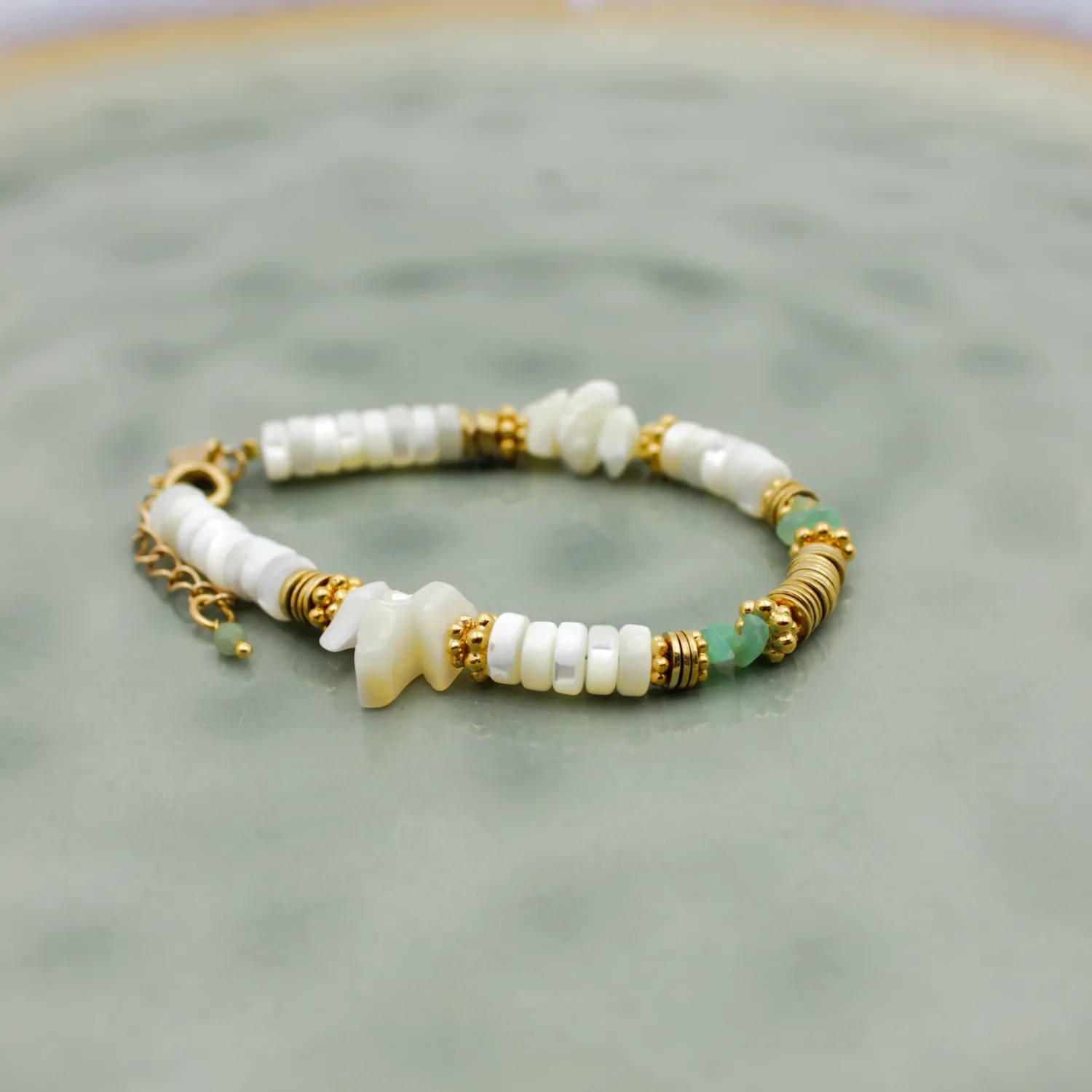 Bracelet heishi et crunchs - eve Doré