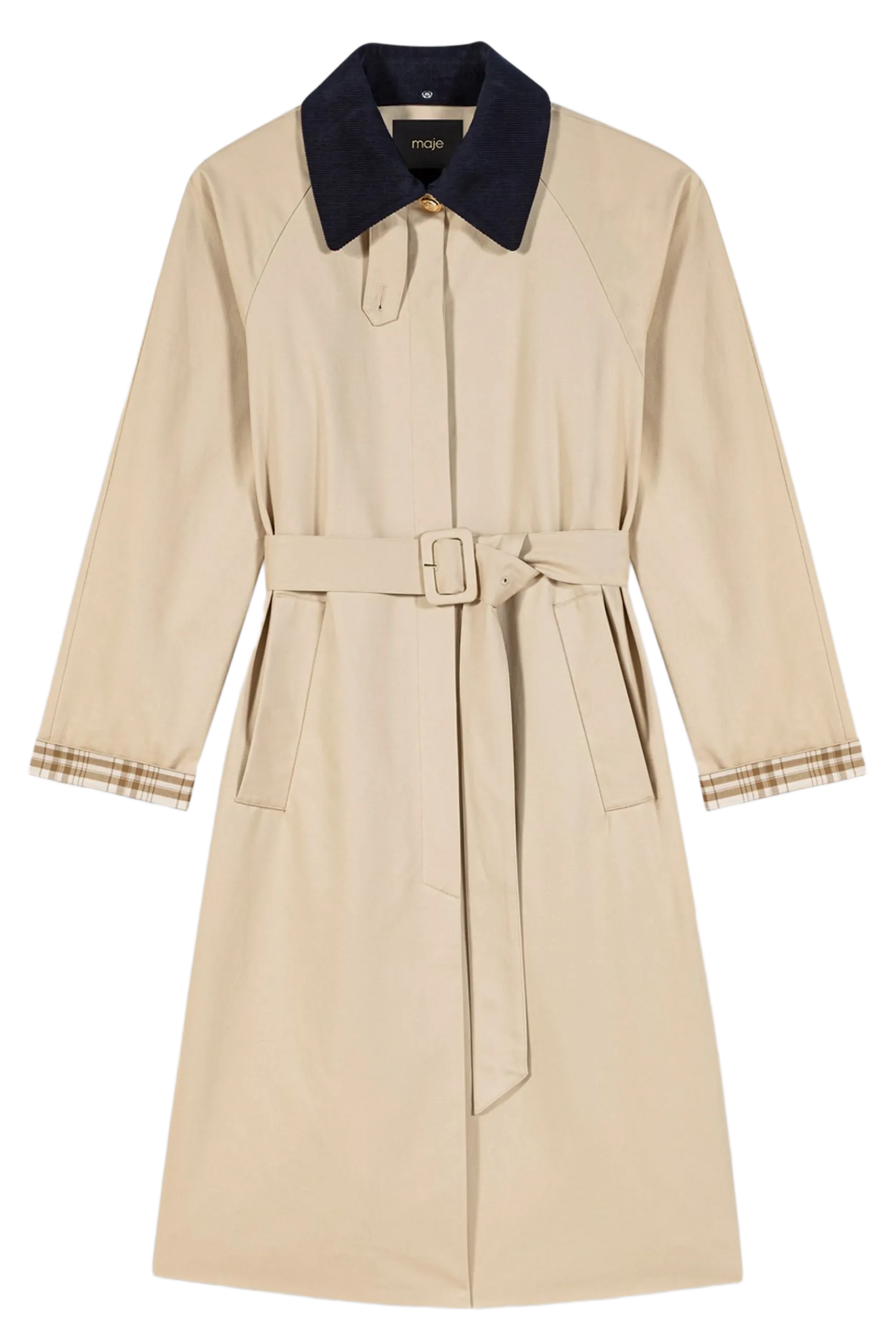 Trench col classique en coton Beige