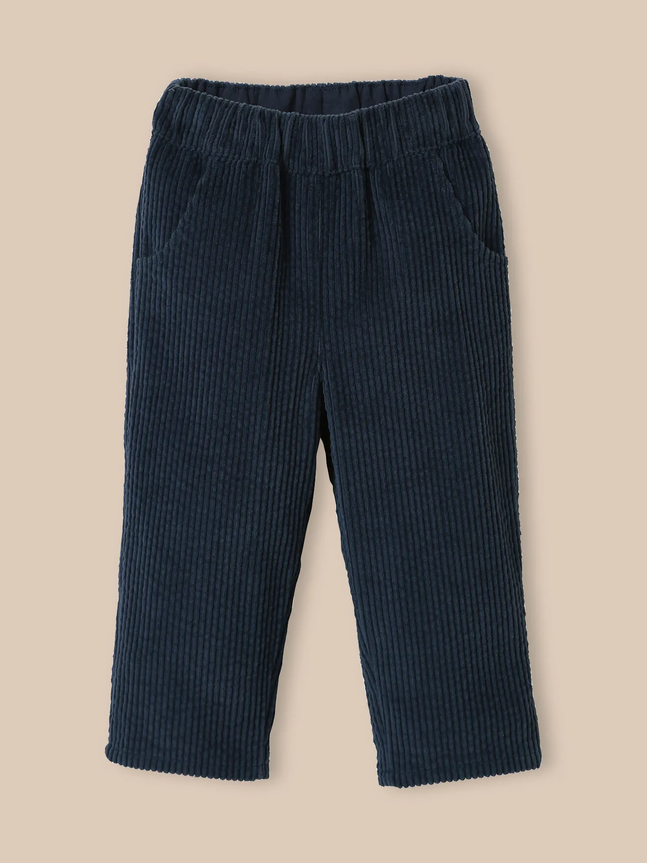 Pantalon velours en grosses côtes Bleu