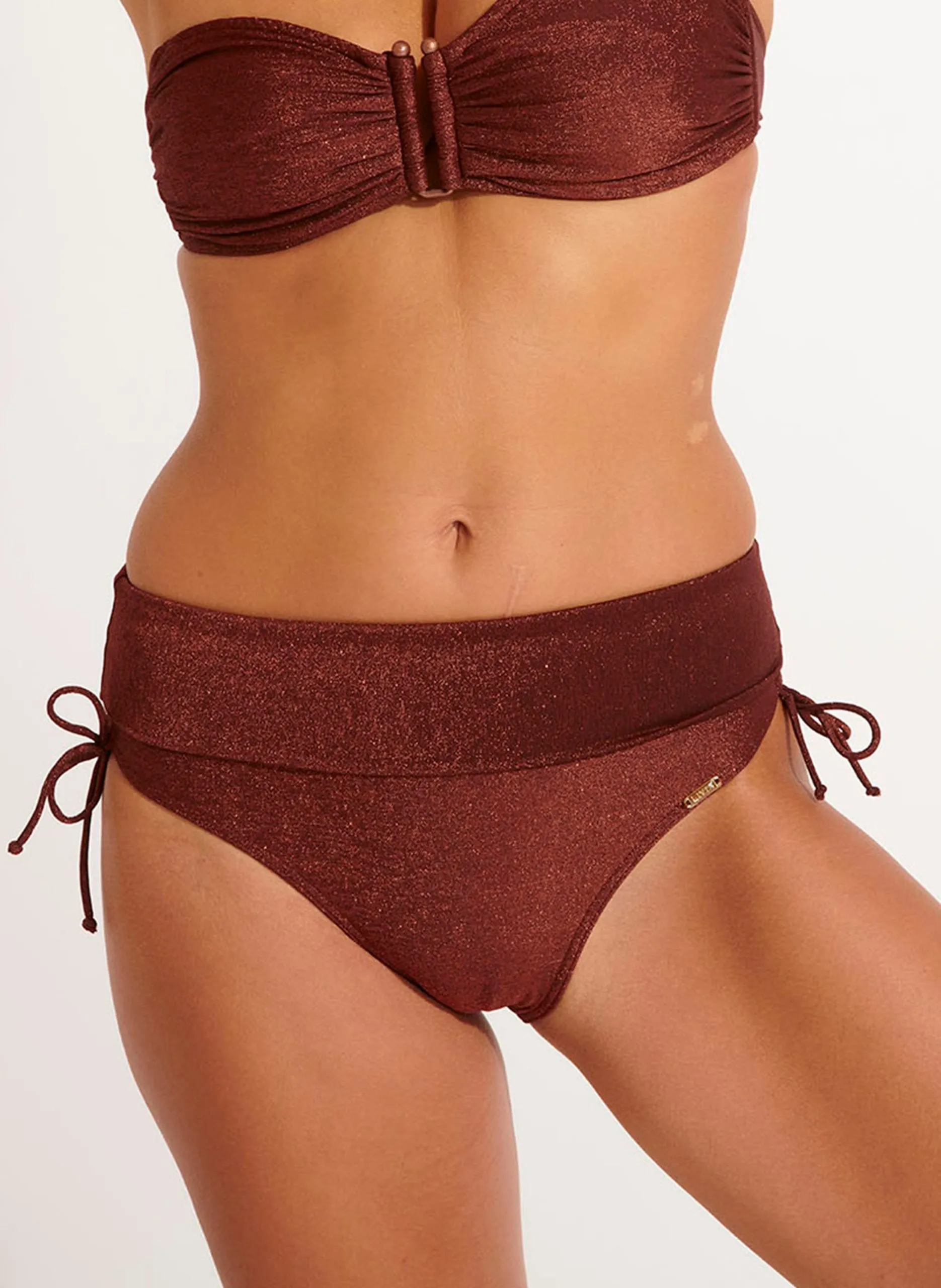 Culotte de maillot de bain pailleté Marron ADAMAN
