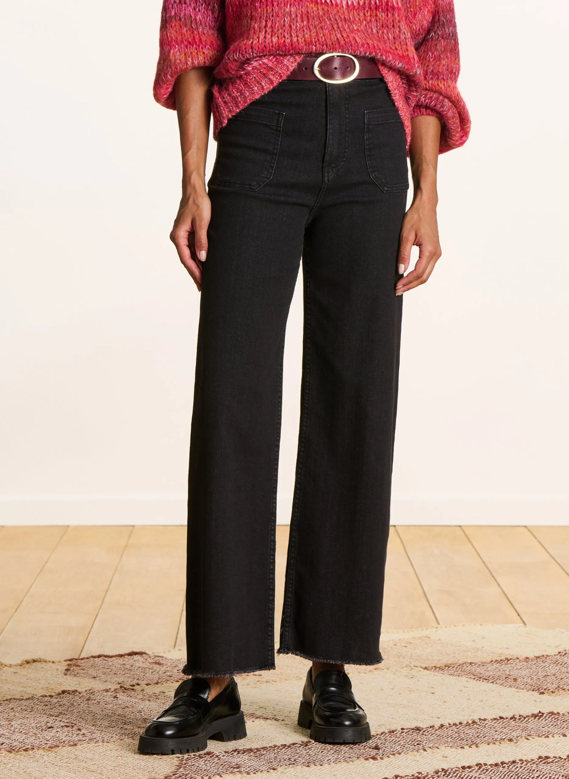 Jean coupe large Noir