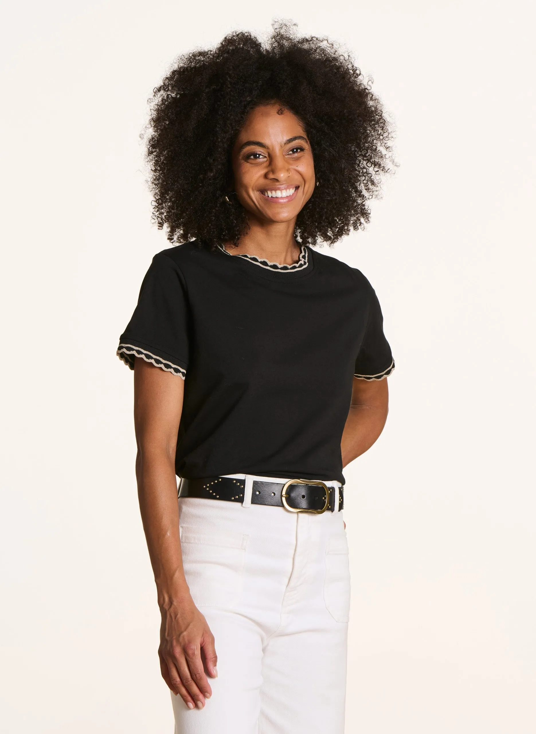 Tee-shirt droit en coton bio Noir