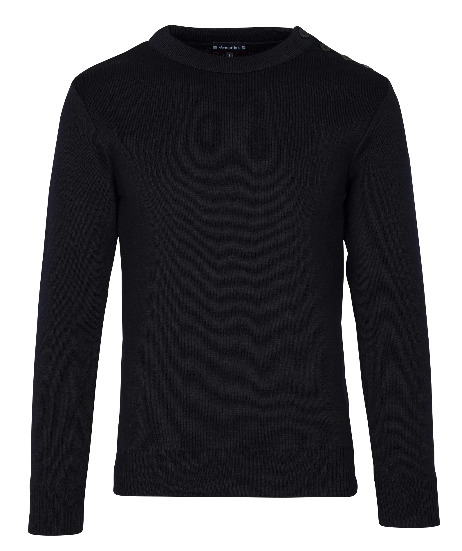 Pull droit col rond en laine Bleu GAVRINIS