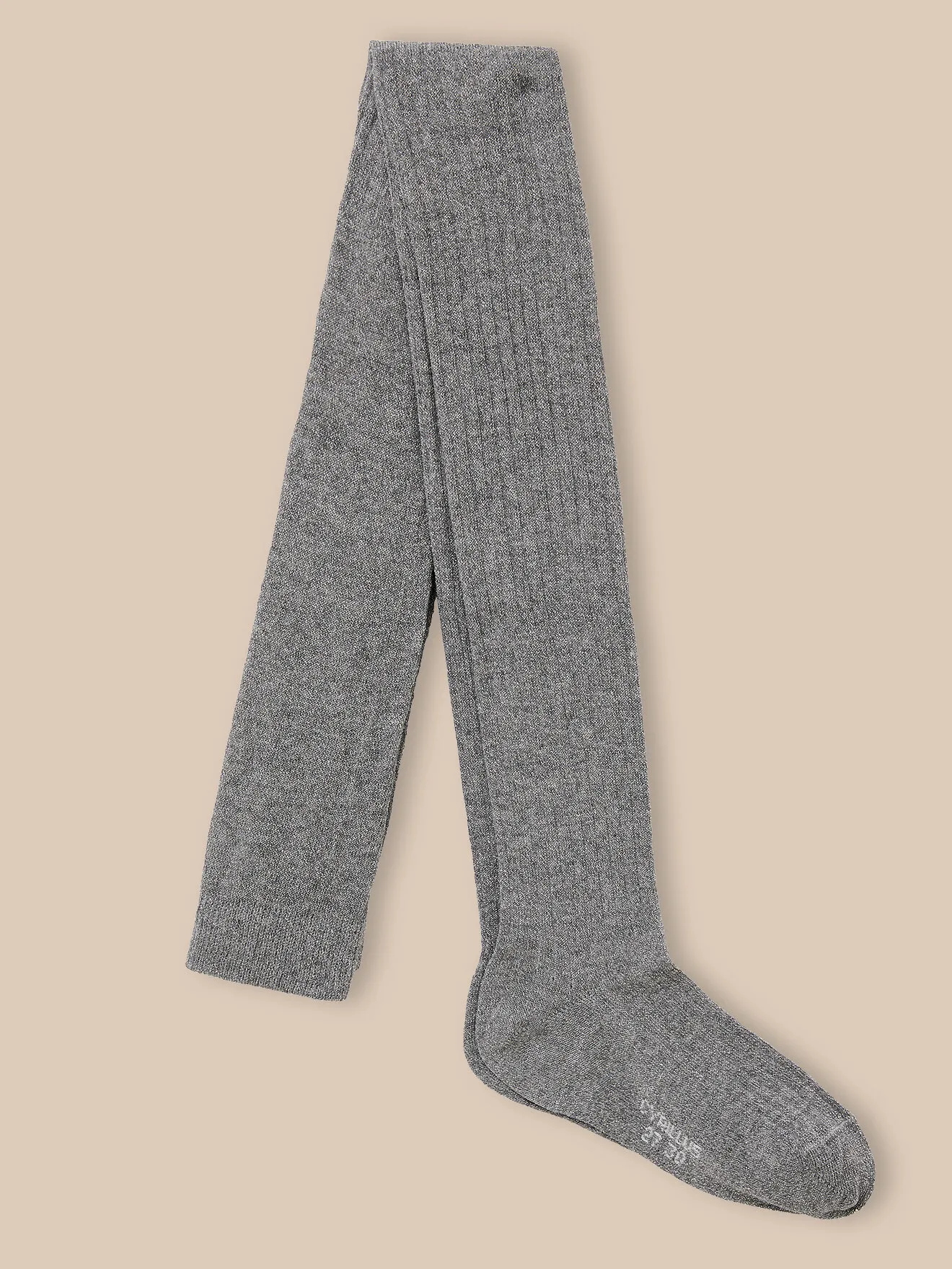 Collants métallisés à côtes Gris