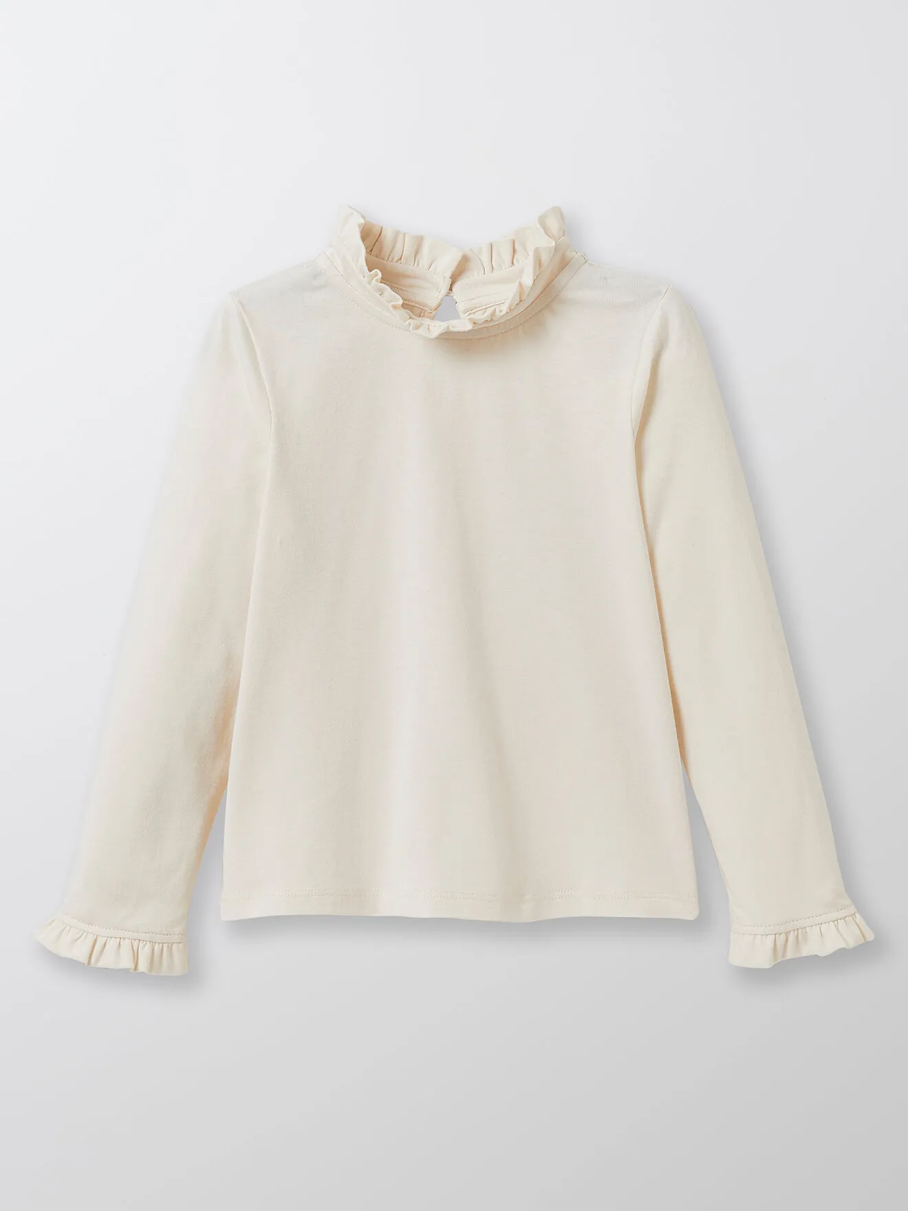 T-shirt col montant en coton bio Blanc