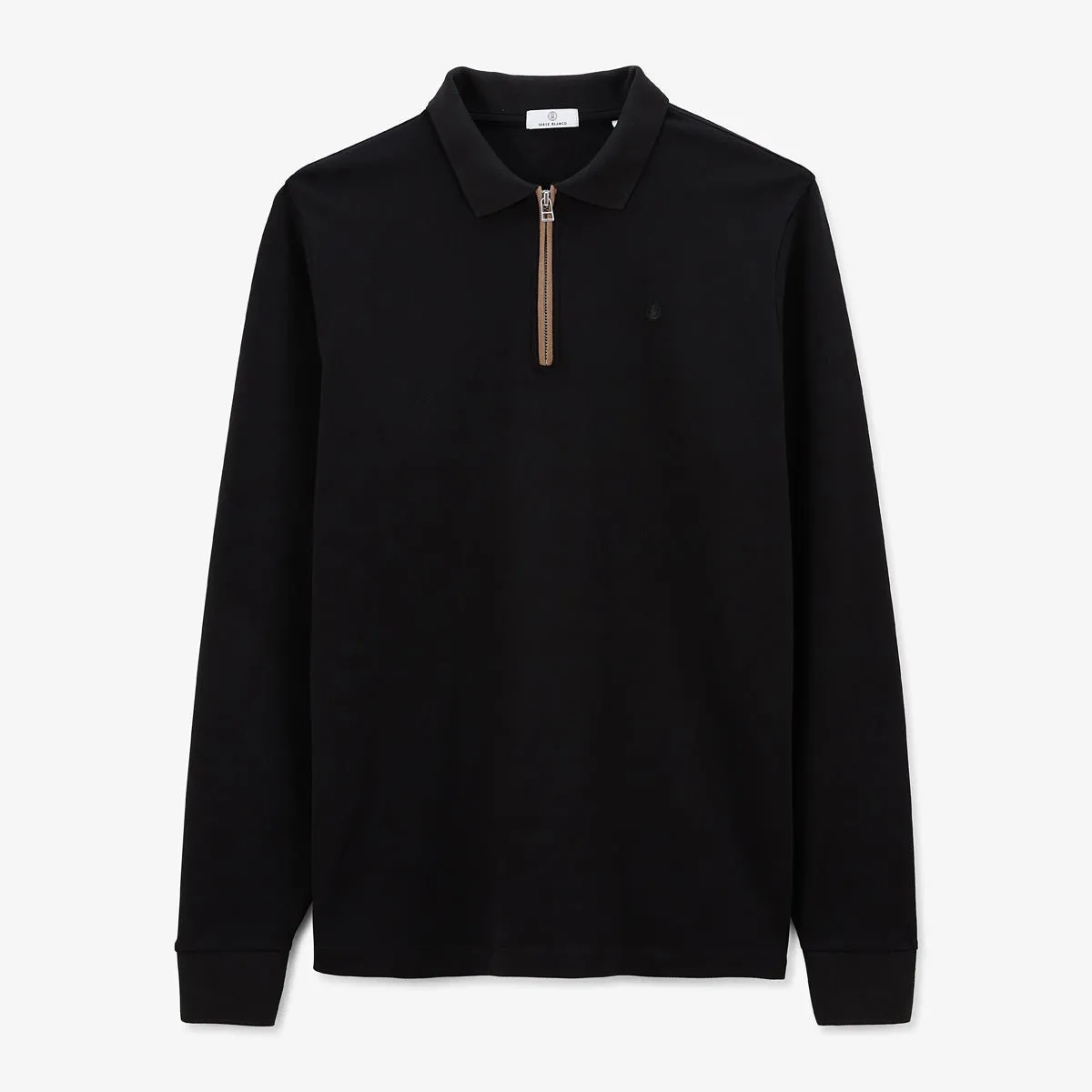 Polo manches longues avec zip Noir LINDSAY