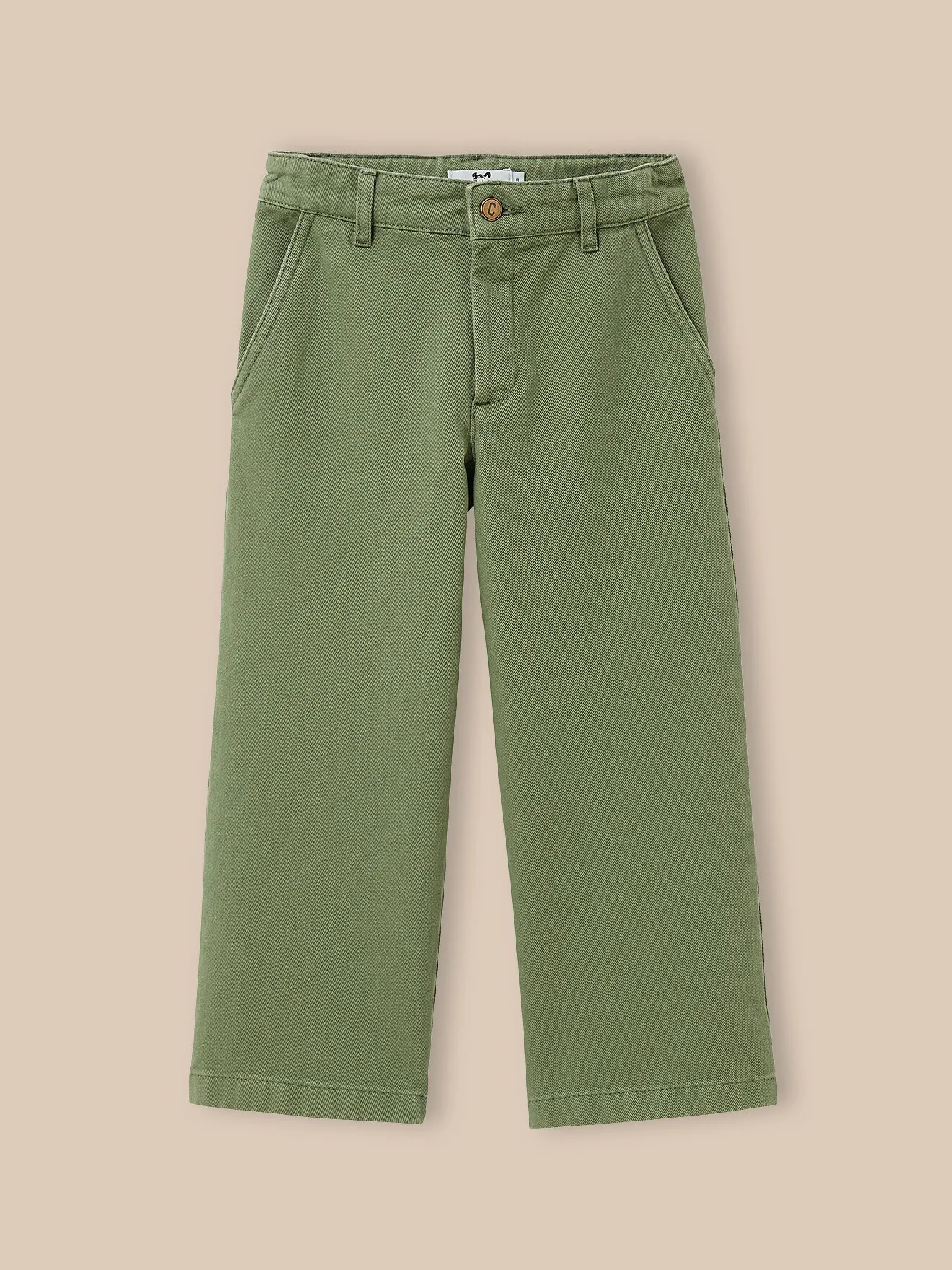 Pantalon large en twill Vert