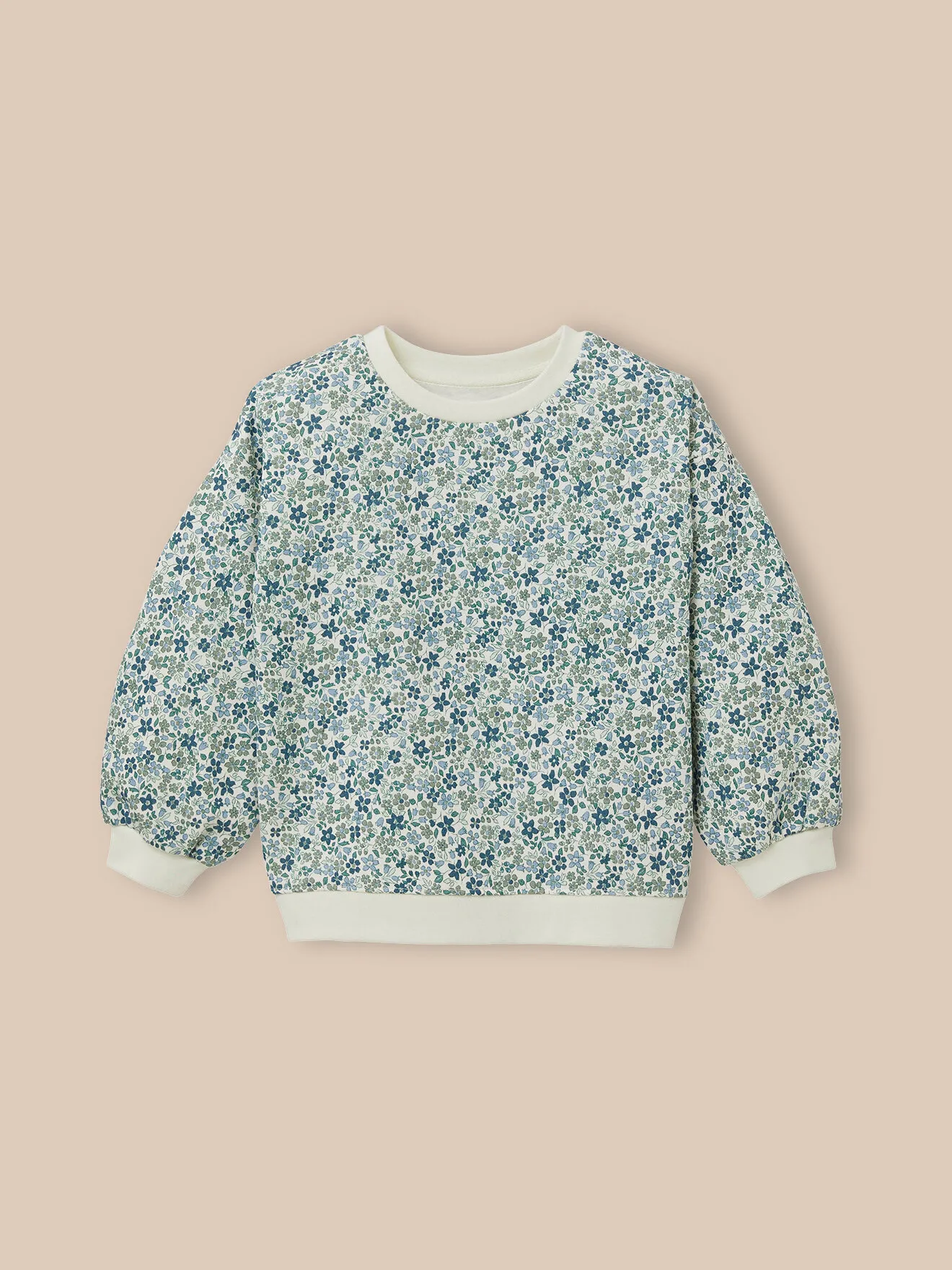 Sweat imprimé jeanne en coton biologique Bleu