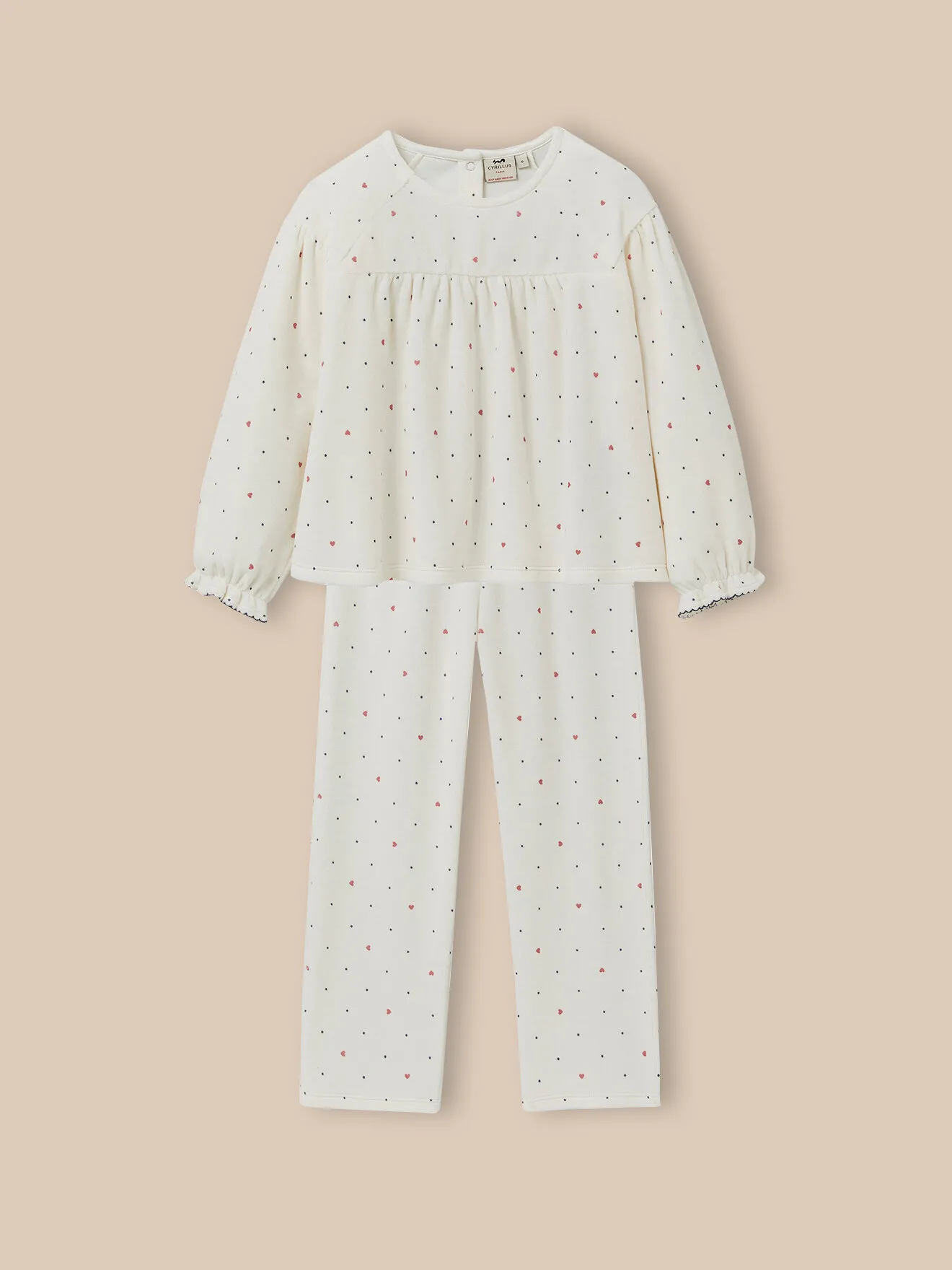 Pyjama en velours imprimé Blanc