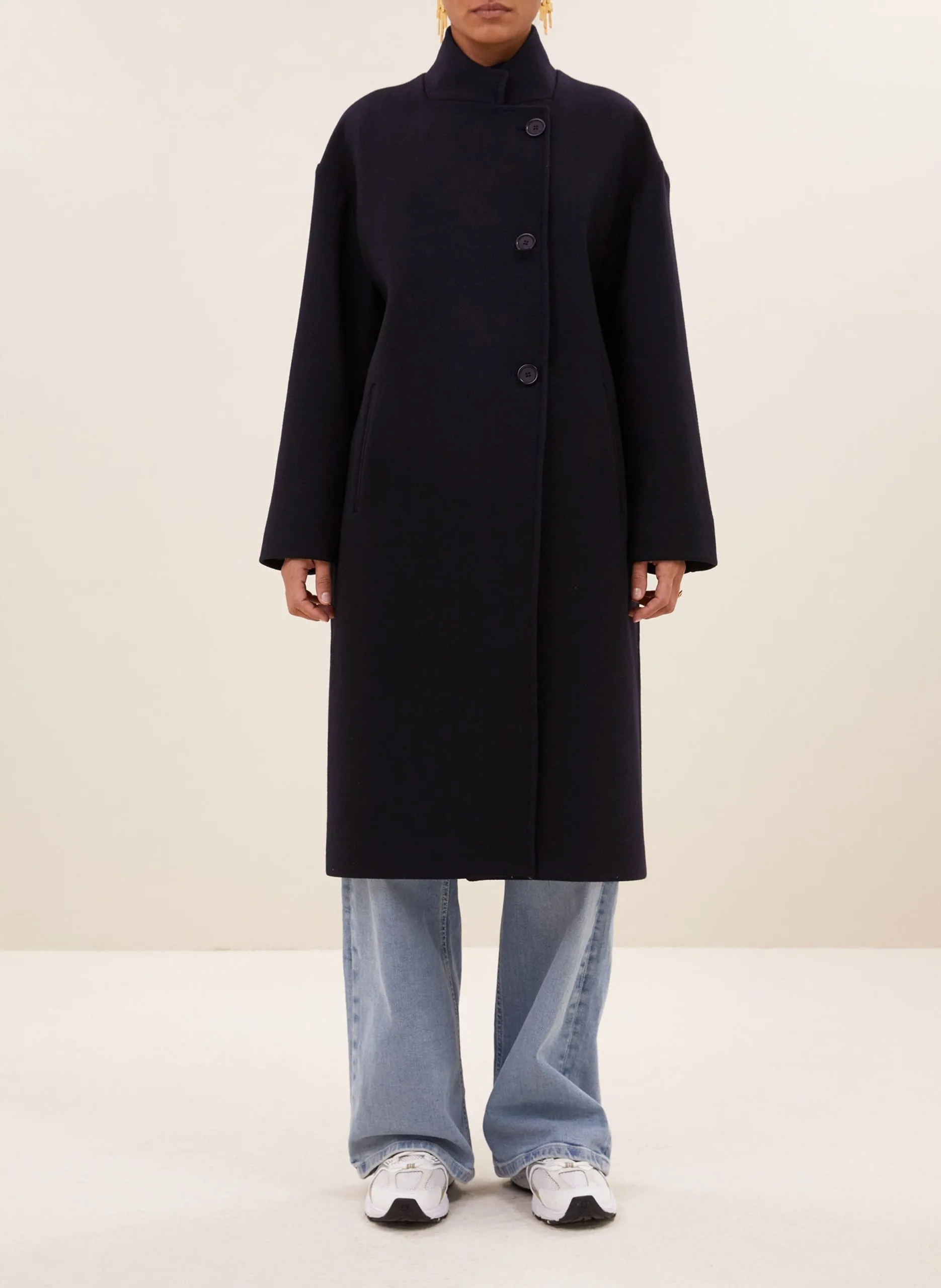 Manteau oversize en laine mélangée Bleu MACY