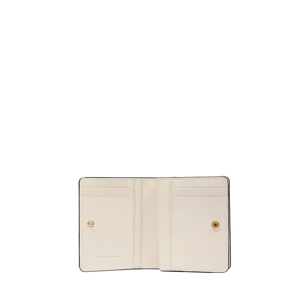 Portefeuille femme avec porte-monnaie, porte-cartes de crédit et protection rfid Blanc