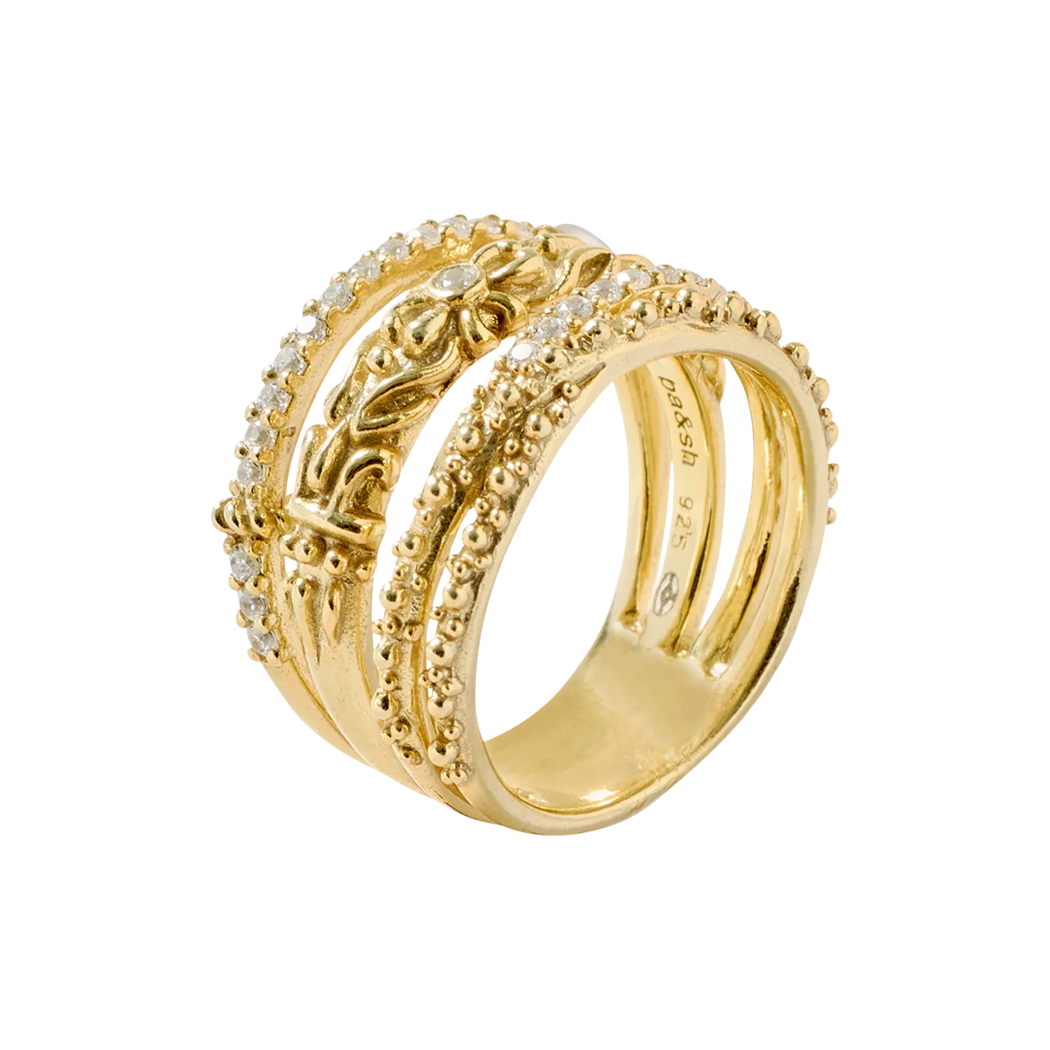 Bague à strass Doré PAOLA