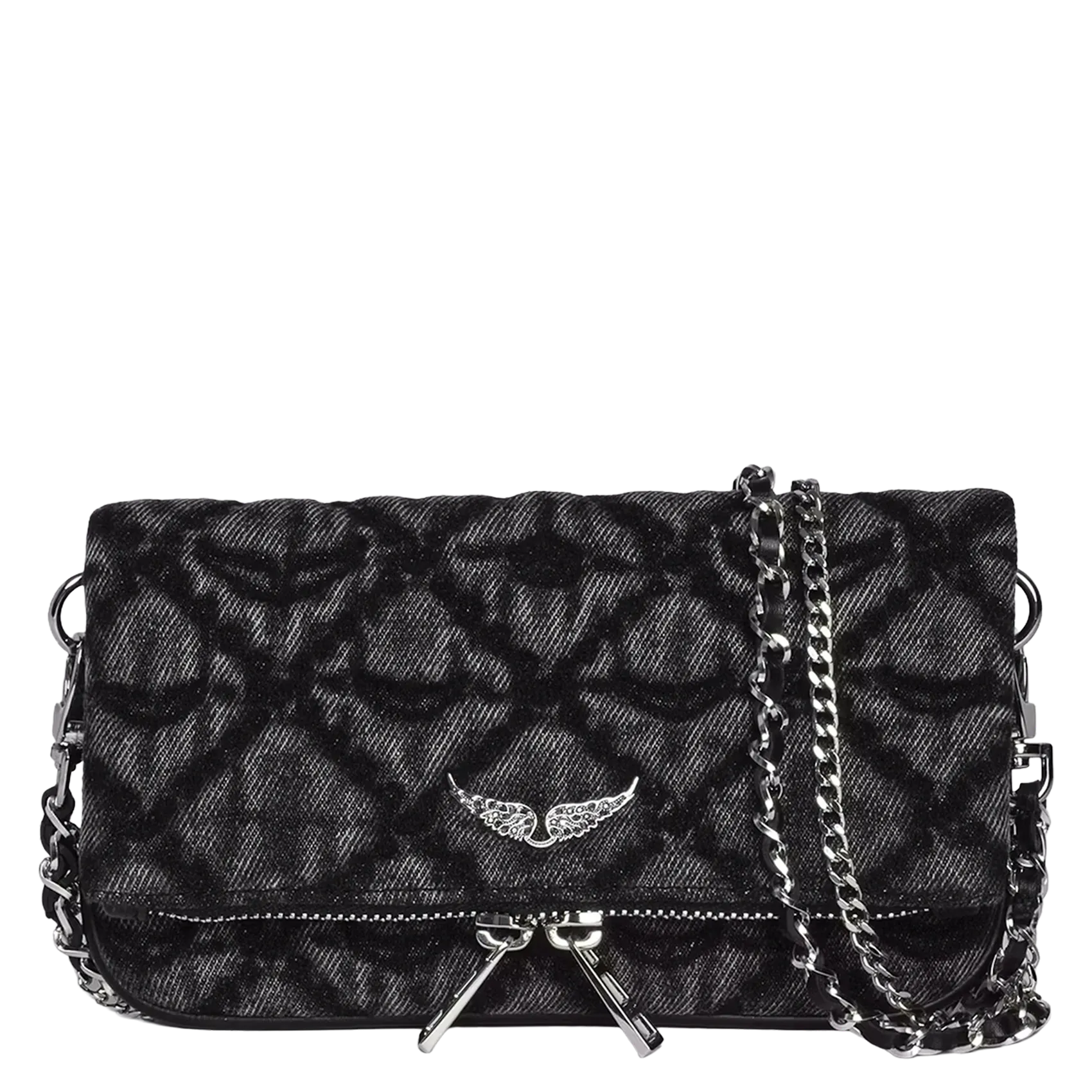 Sac bandoulière en denim Gris ROCK NANO