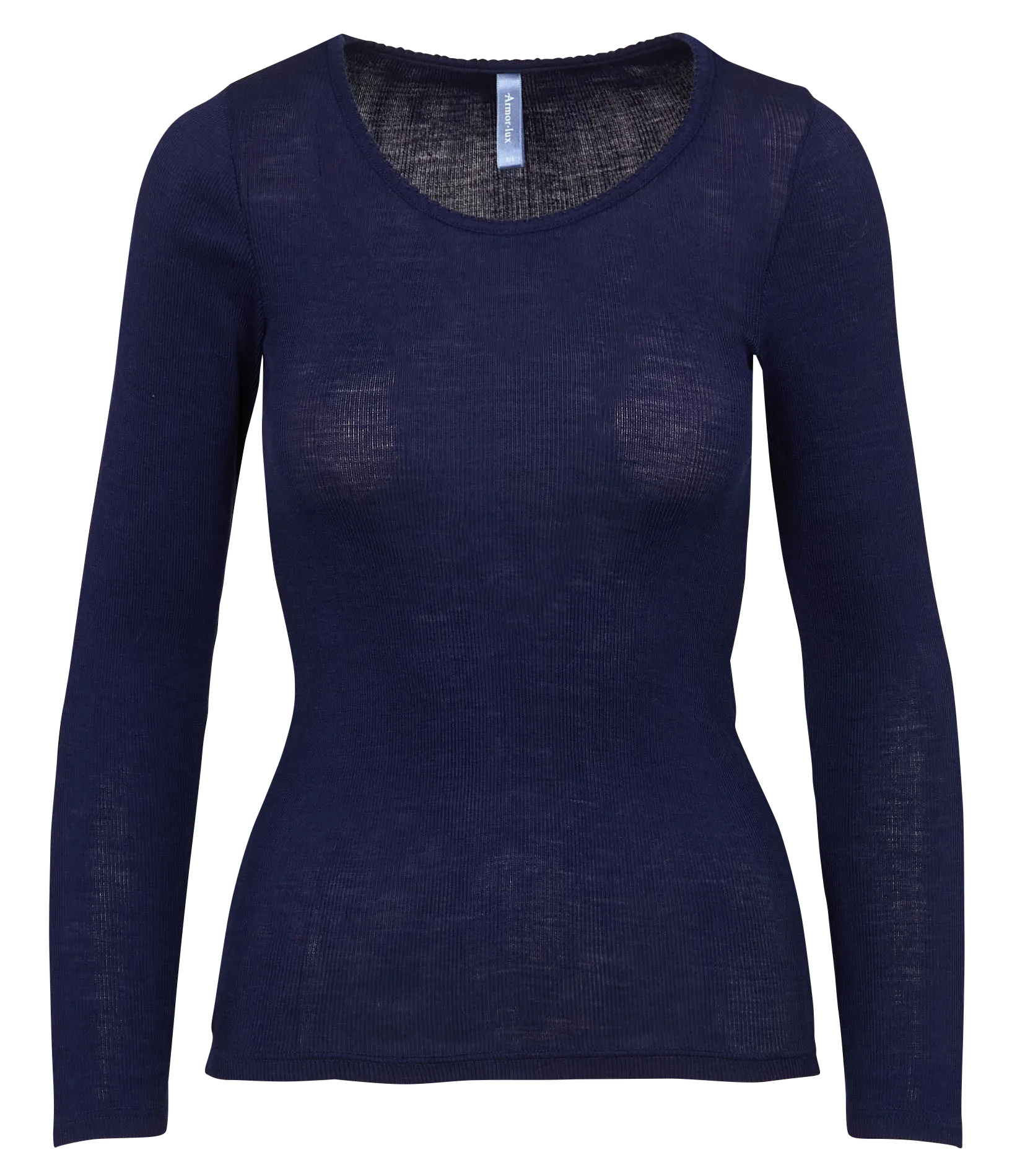 Tee-shirt manches longues uni Bleu