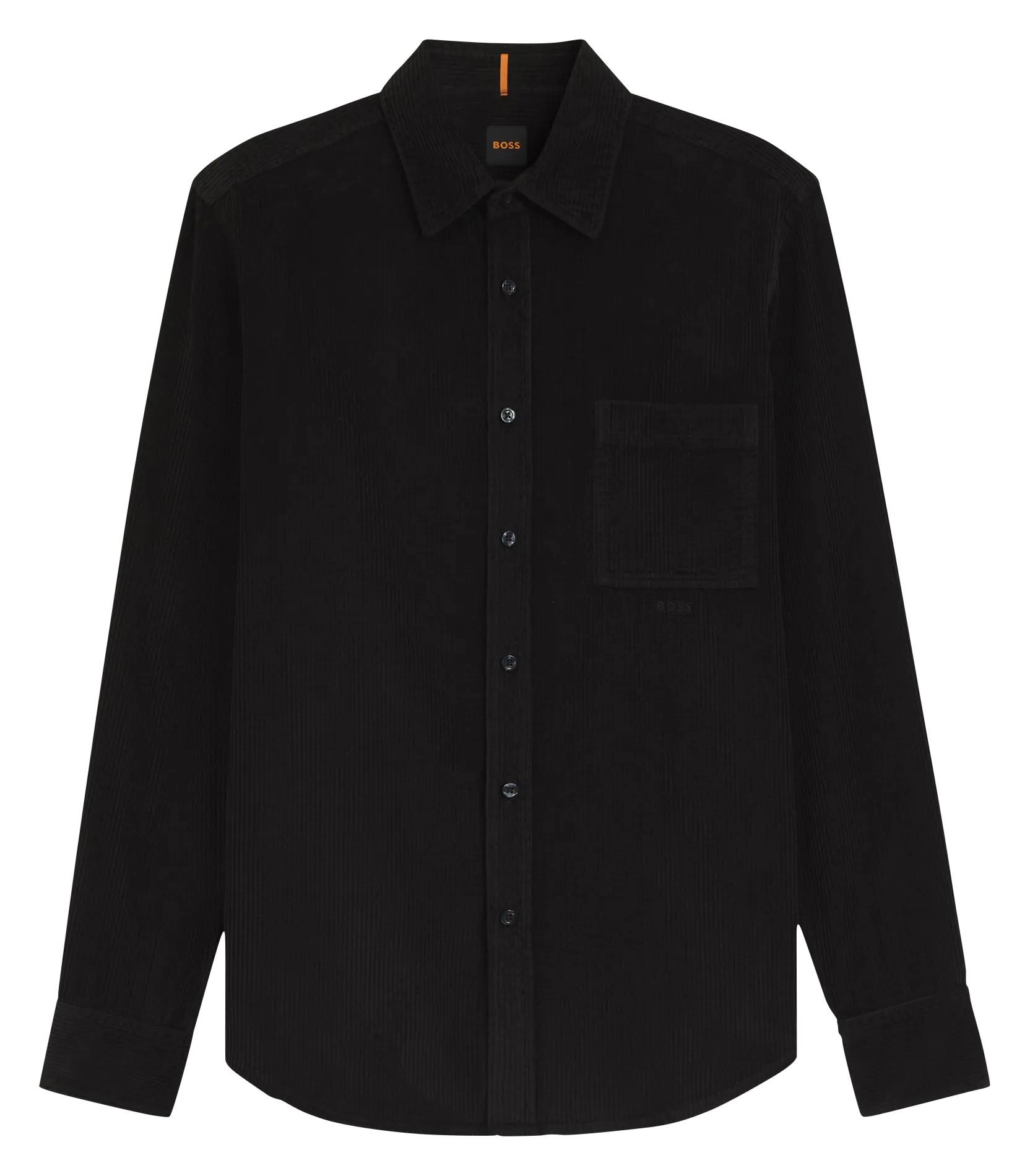 Chemise col classique en coton Noir