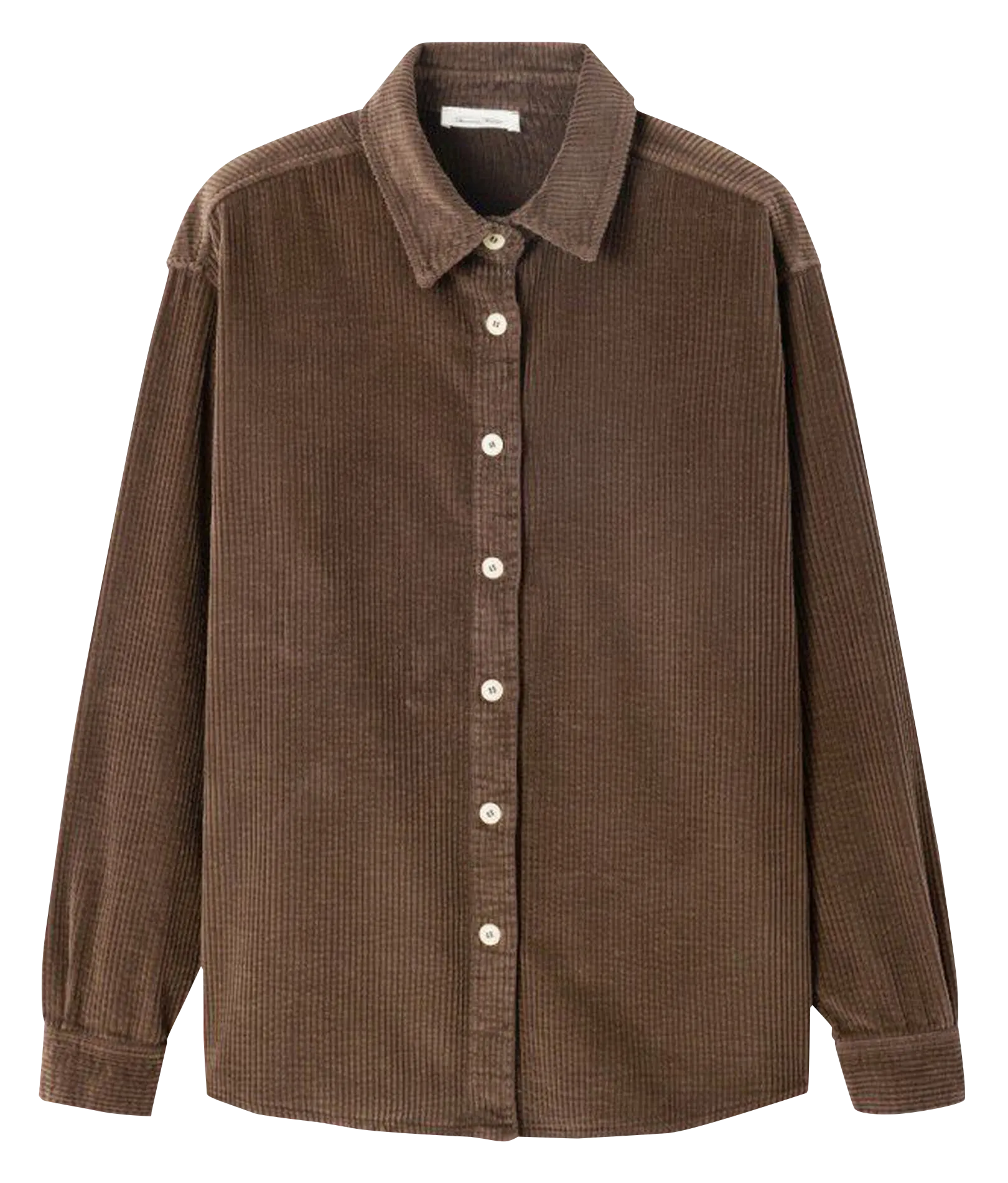 Surchemise col classique en velours côtelé Marron PADOW