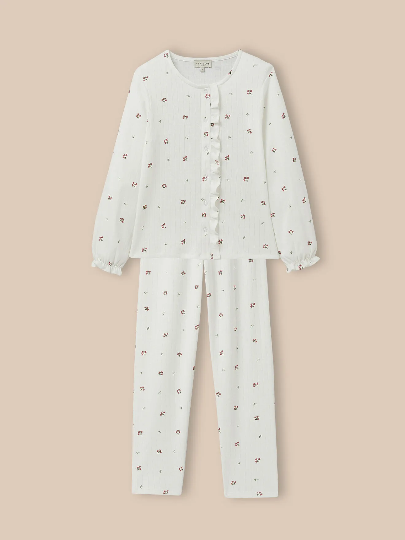 Pyjama en maille pointelle Bleu