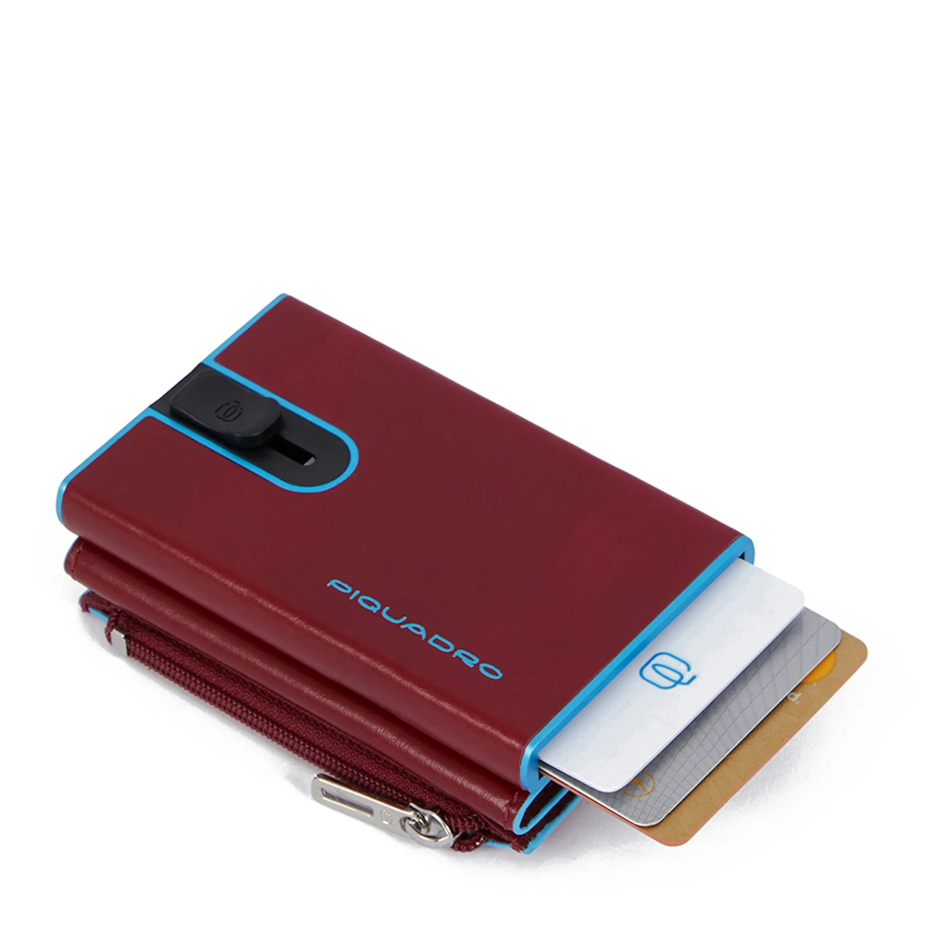 Portefeuille compact avec porte-cartes pop-up, porte-monnaie et protection rfid Rouge