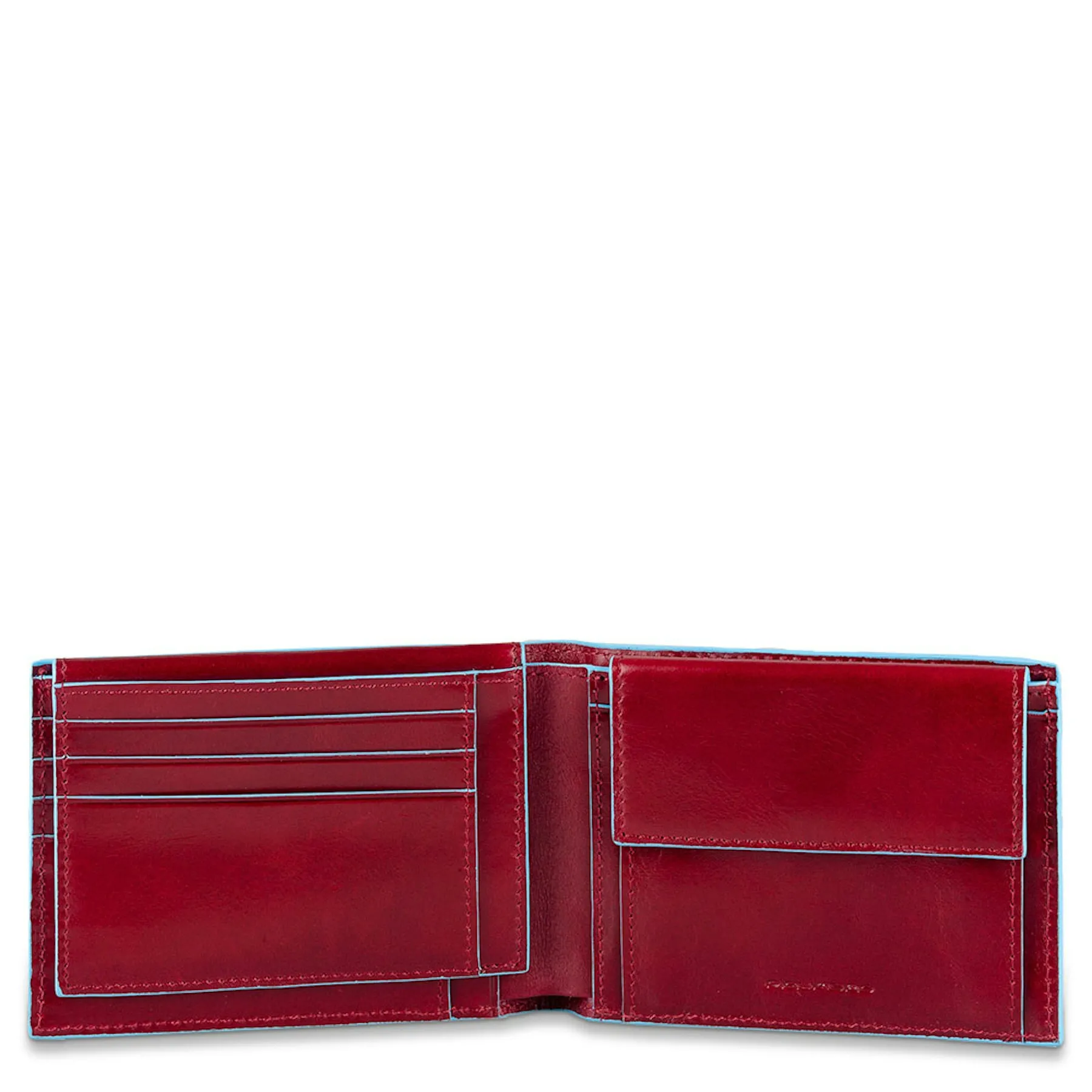 Portefeuille homme avec volet porte-cni, porte-monnaie, porte-cartes de crédit et protection rfid Rouge
