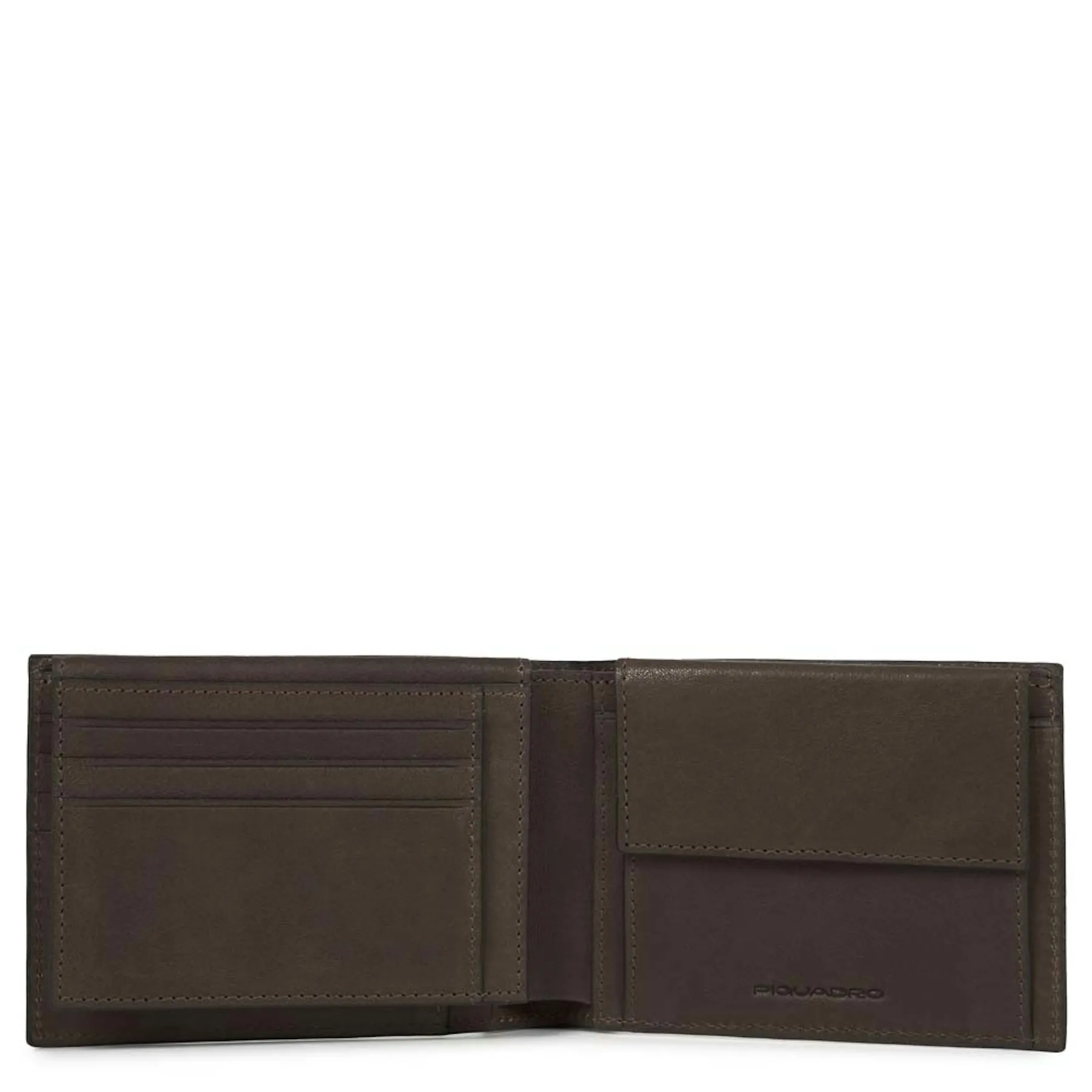 Portefeuille homme avec volet porte-cni, porte-monnaie, porte-cartes de crédit et protection rfid Marron