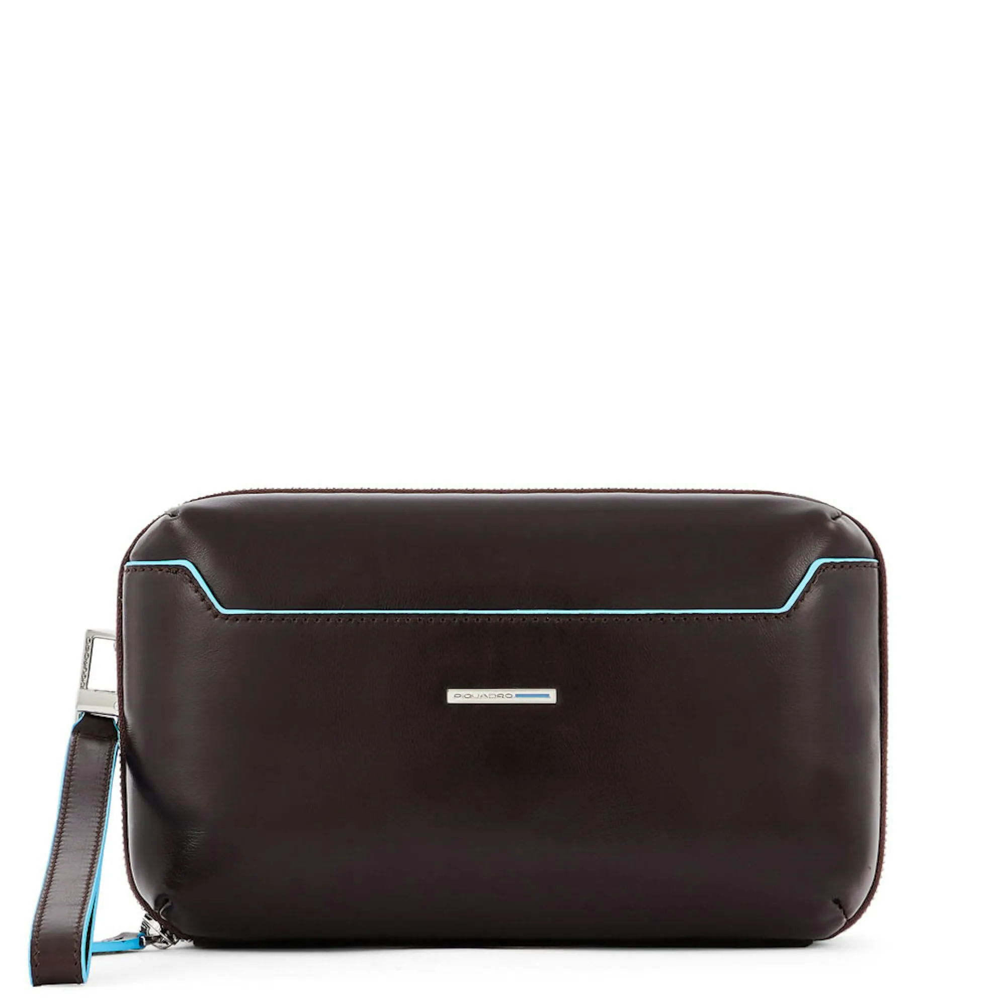 Pochette homme avec 2 compartiments, porte-cartes de crédit, protection rfid et poignée amovible Marron