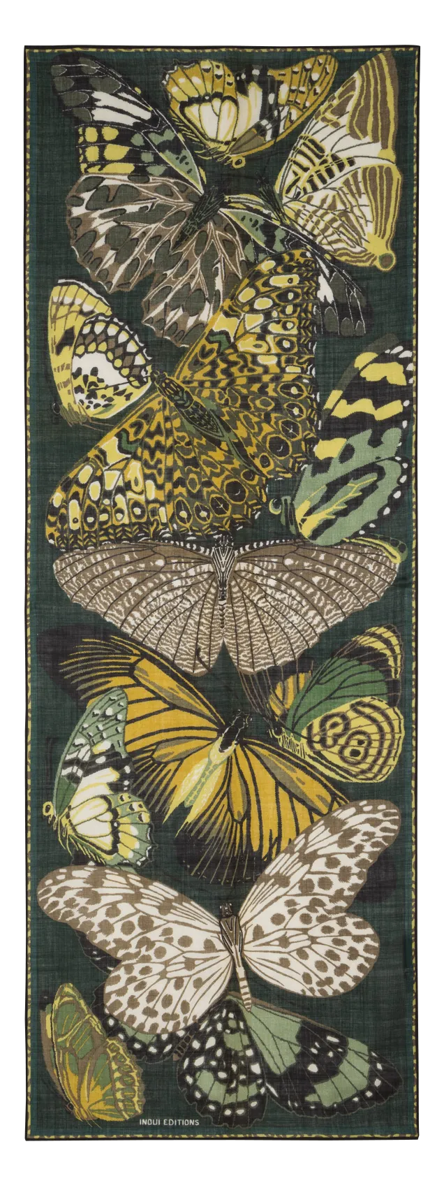 Foulard en laine imprimé Vert PAPILLONS