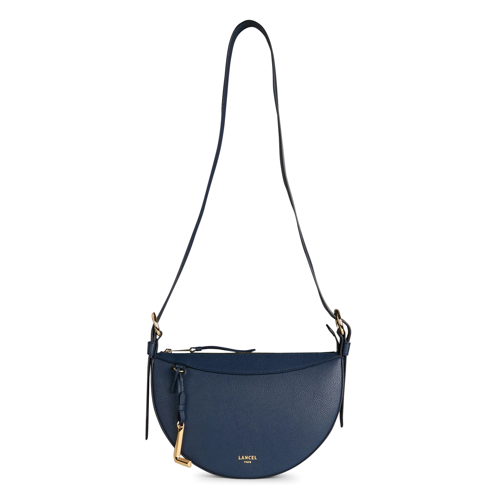 Sac demie lune en cuir Bleu FAUBOURG