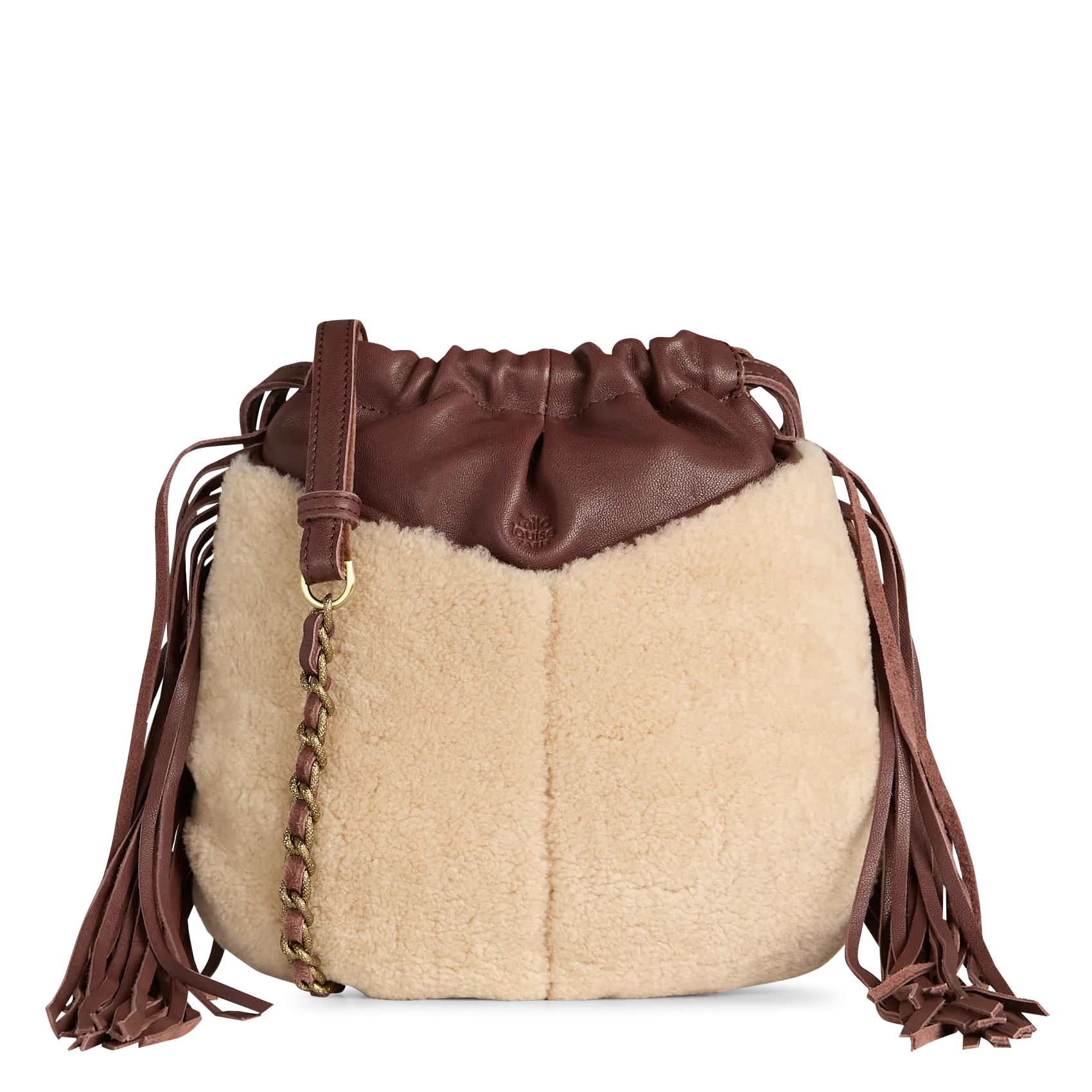 Sac bandoulière en cuir Marron NORA