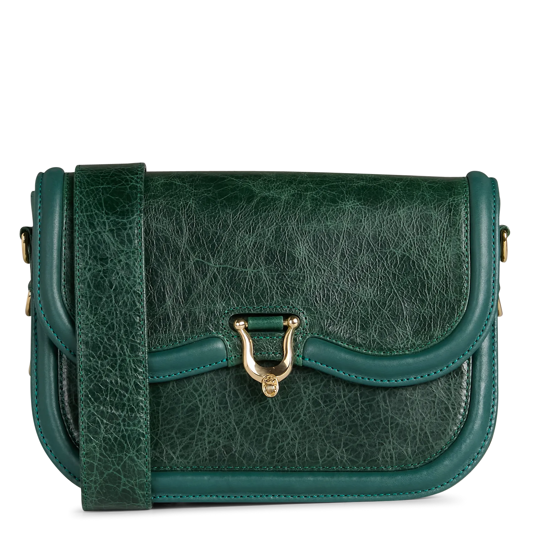 Sac bandoulière en cuir mélangé Vert MANON