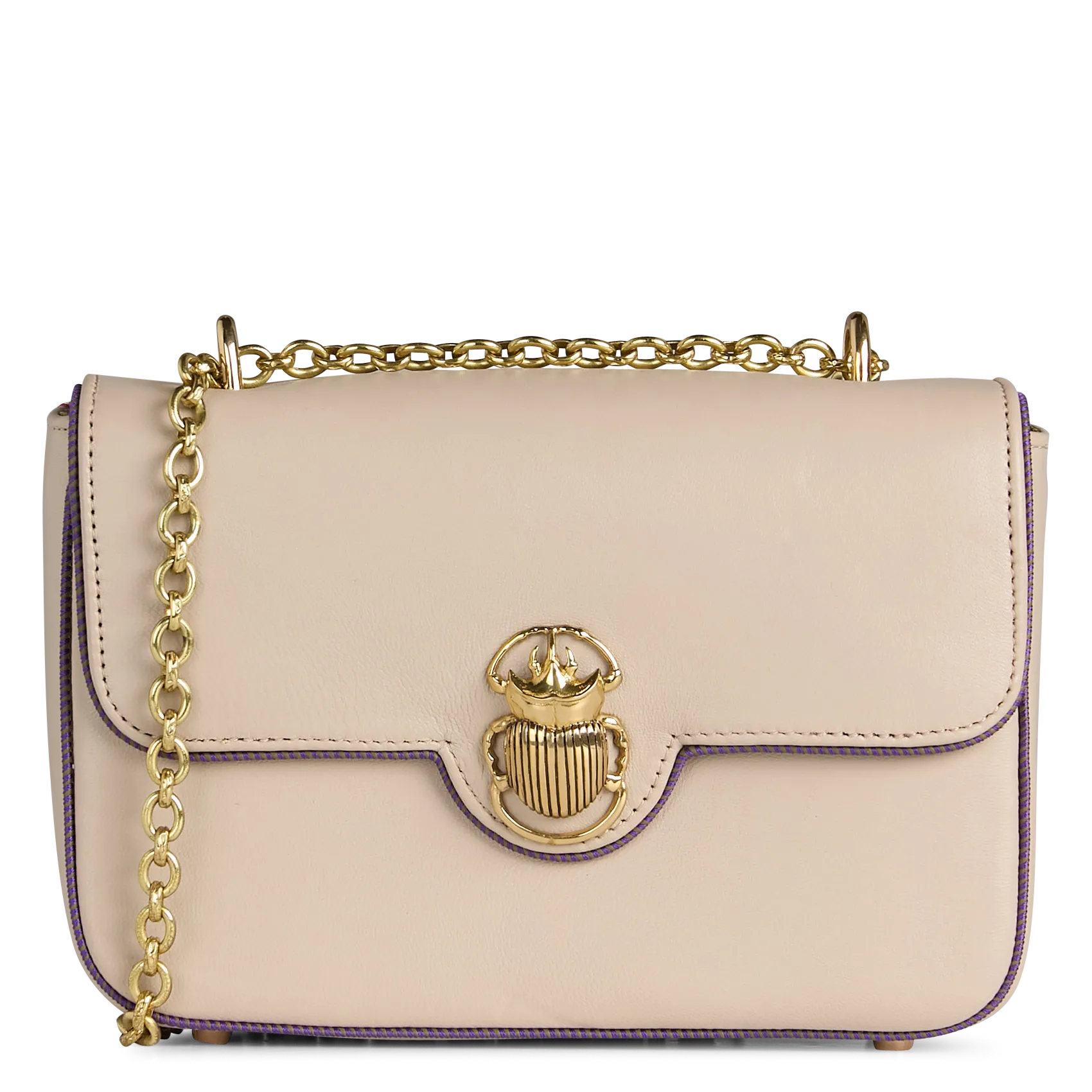 Sac bandoulière en cuir mélangé Marron AVA