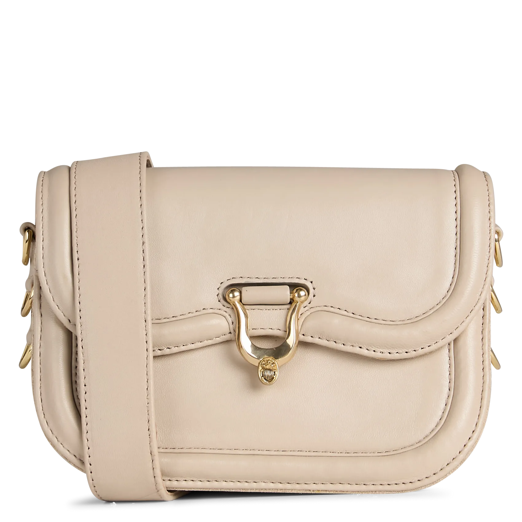 Sac bandoulière en cuir mélangé Marron MANON