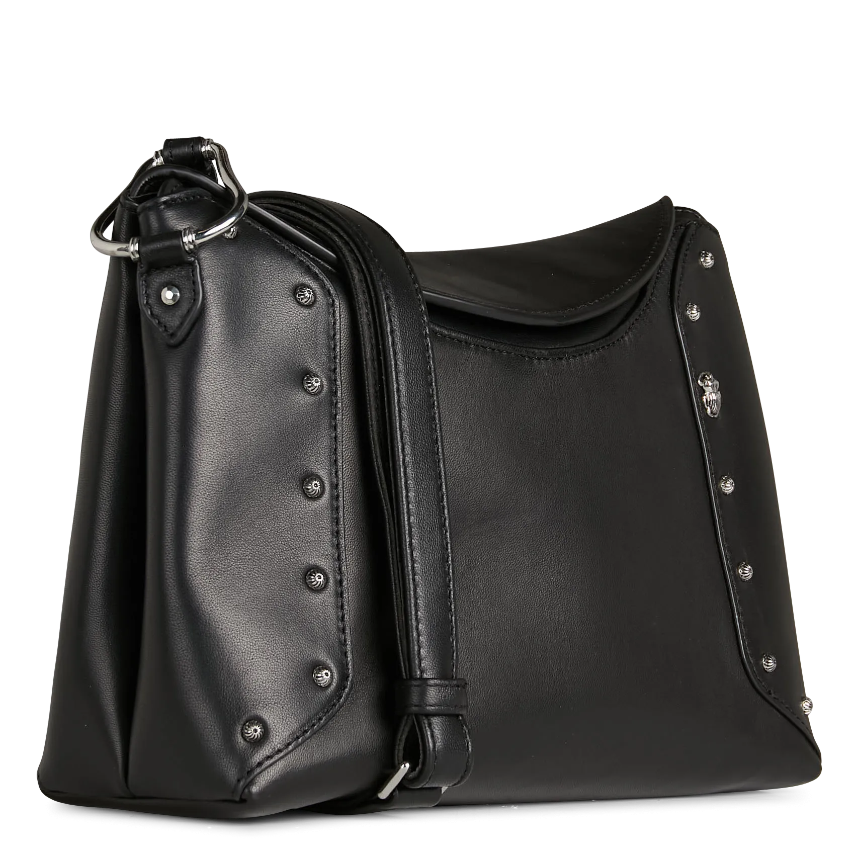 Sac bandoulière en cuir mélangé Noir GAIA