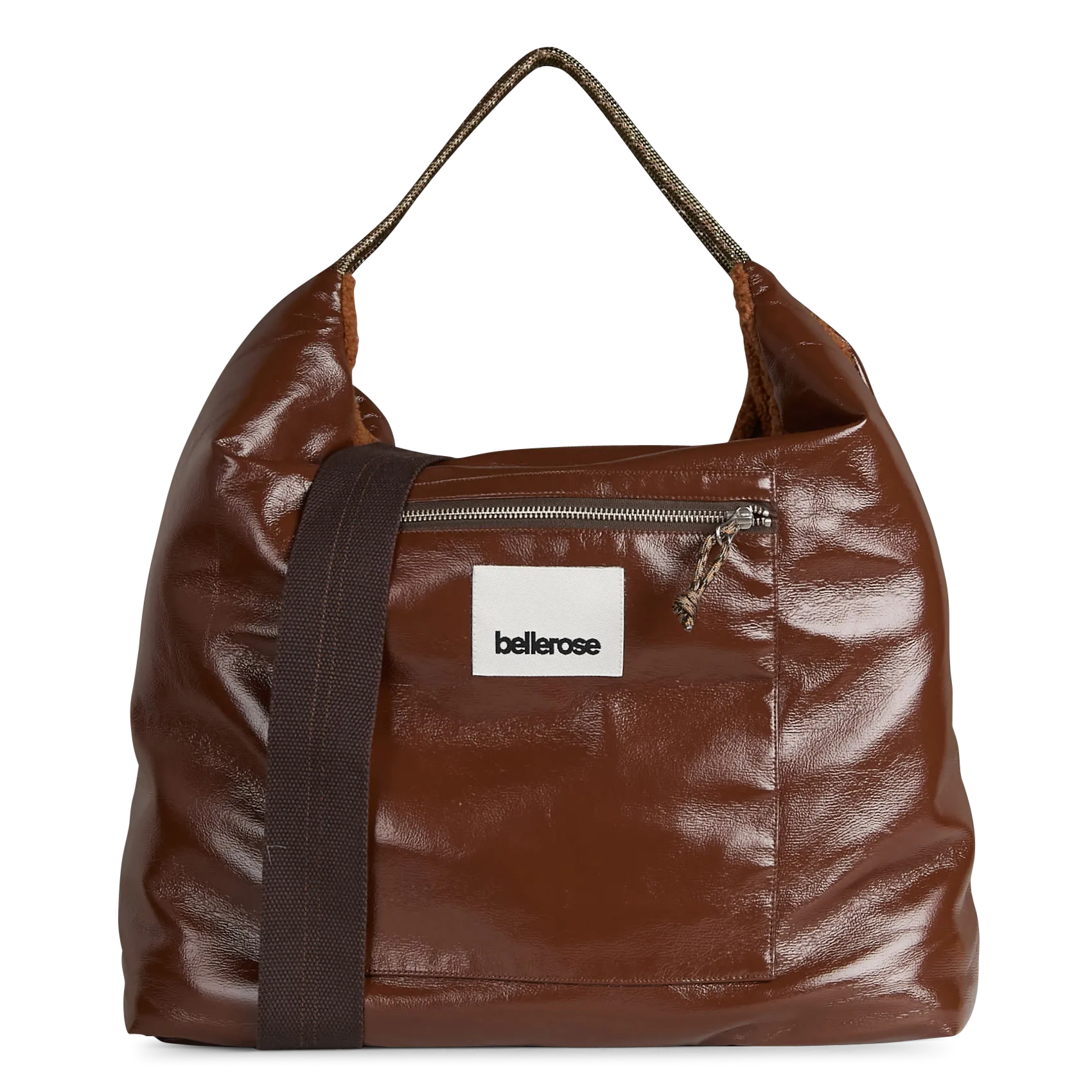 Sac bandoulière réversible uni Marron HELA