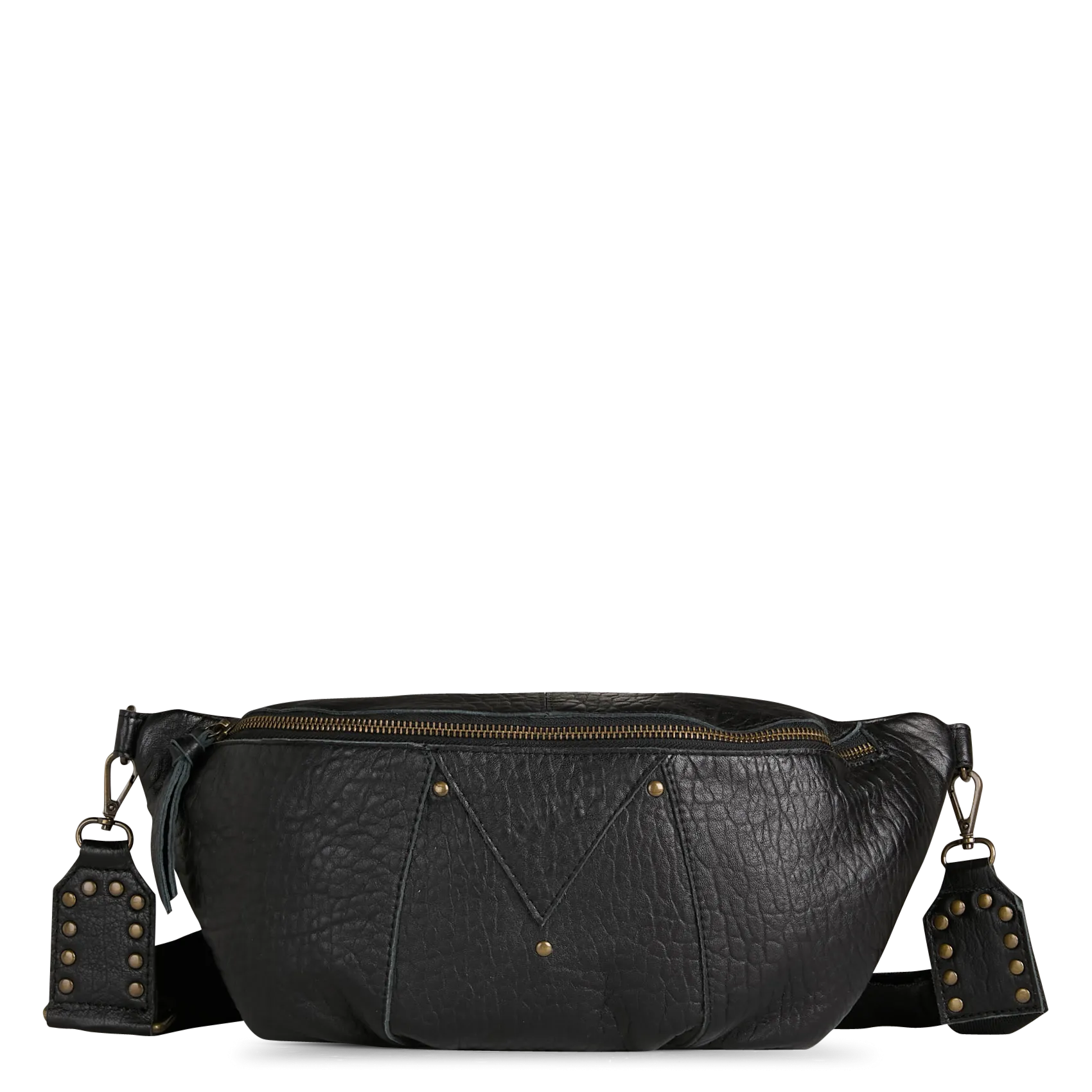 Sac banane en cuir Noir MILLA