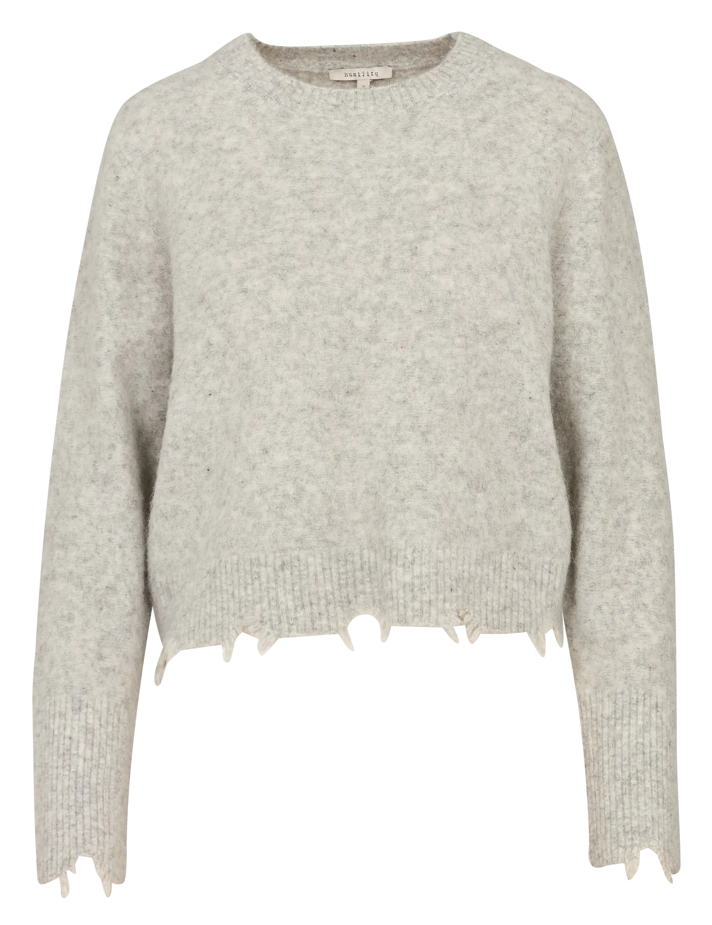 Pull col rond en laine mélangée Argent