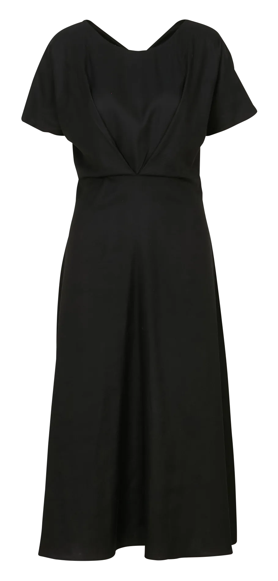 Robe midi évasée unie Noir