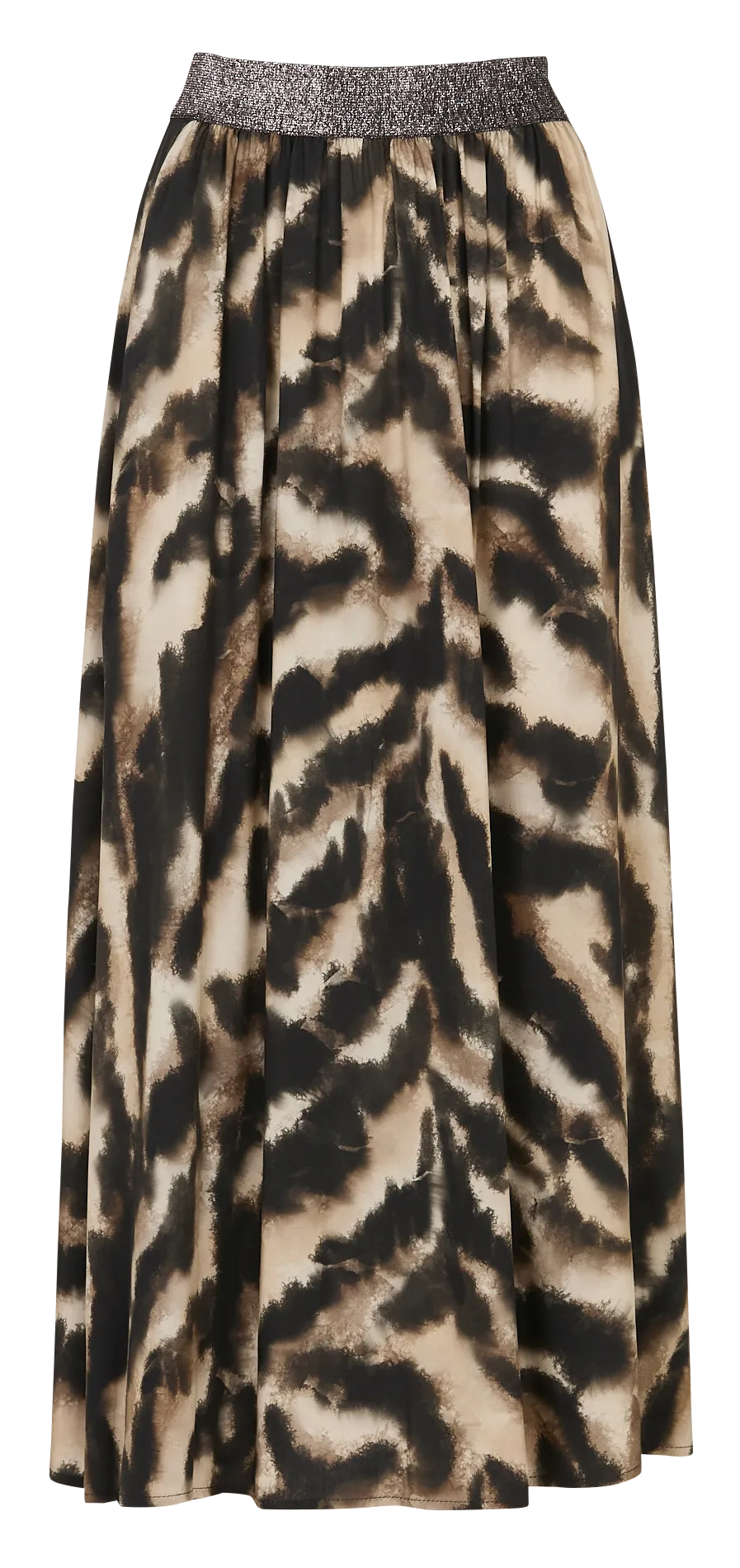 Jupe midi imprimé tigre Beige