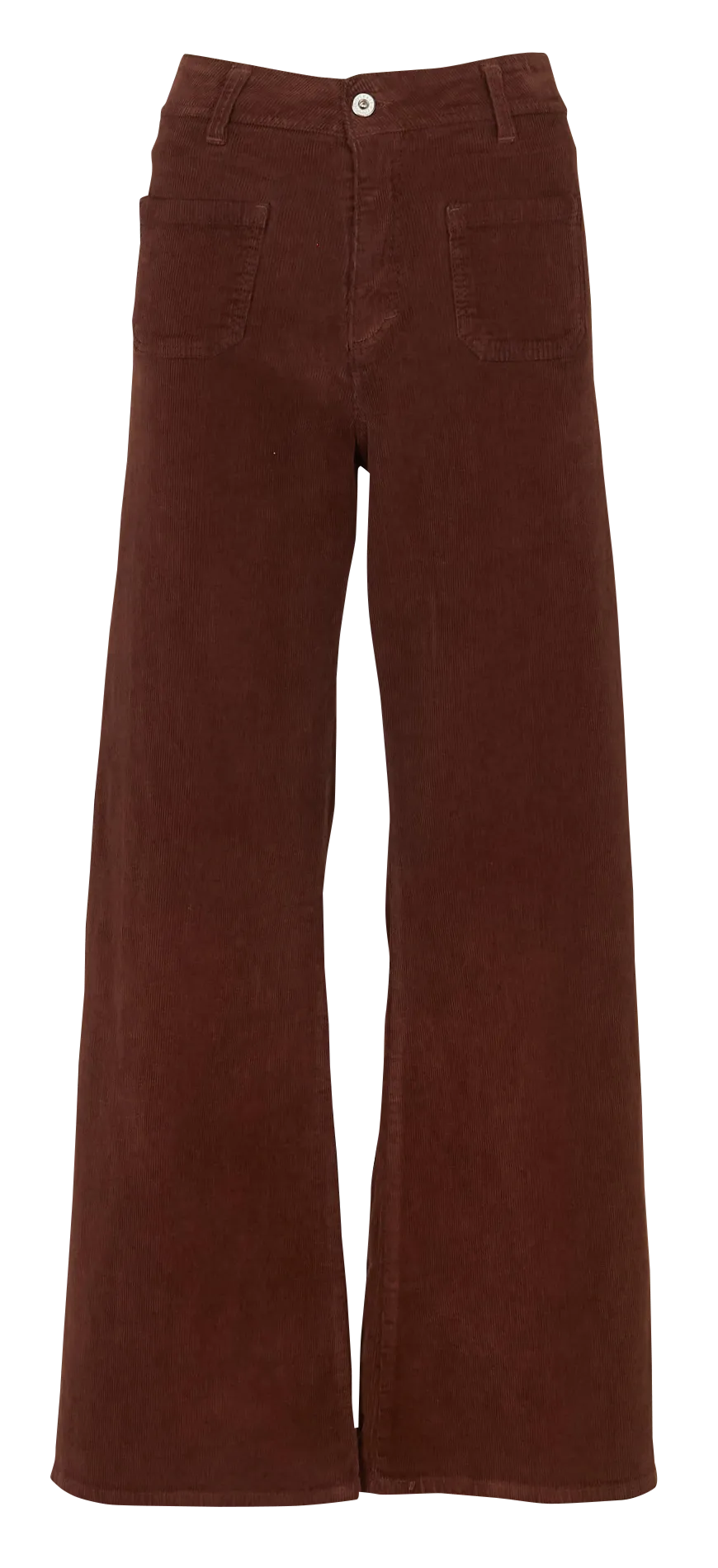 Pantalon flare en coton mélangé Marron