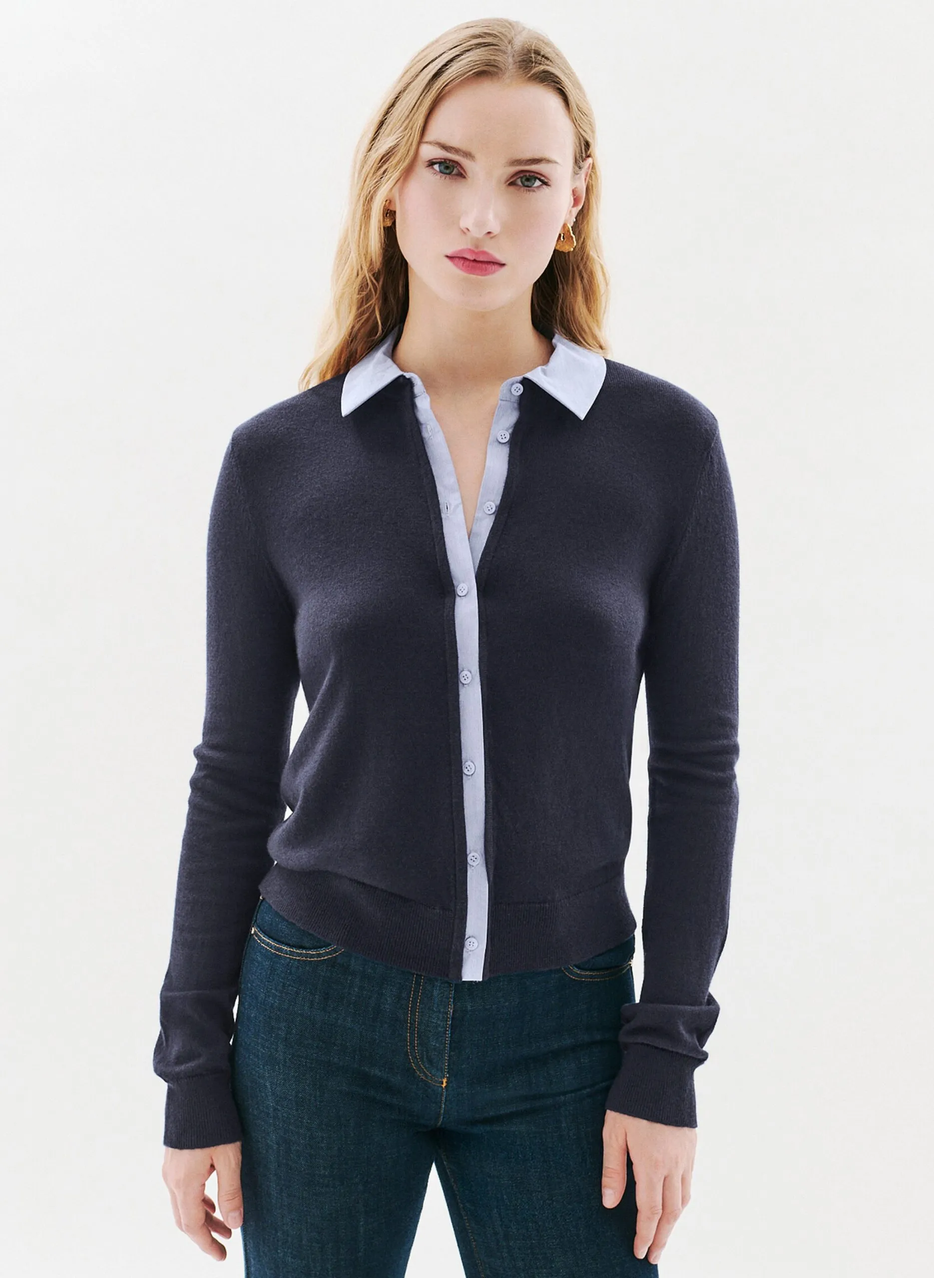 Gilet col classique Bleu 252K-MPHOEBE2