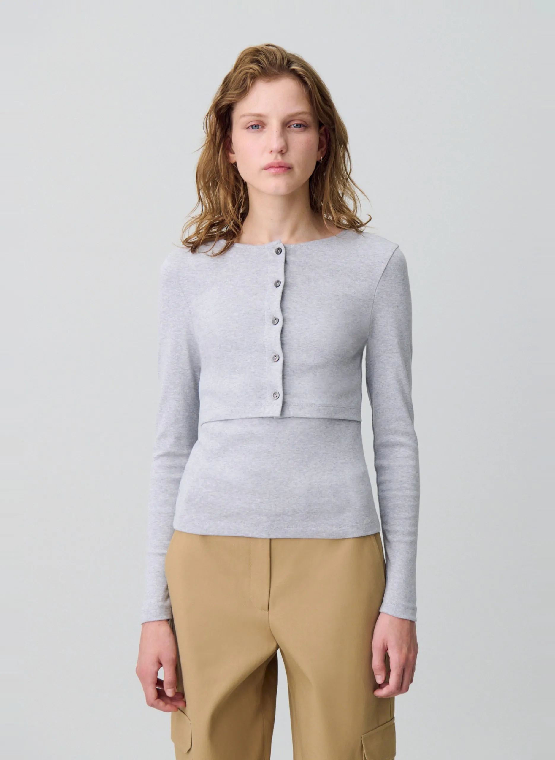 Set tee-shirt et cardigan en coton Gris TOEL