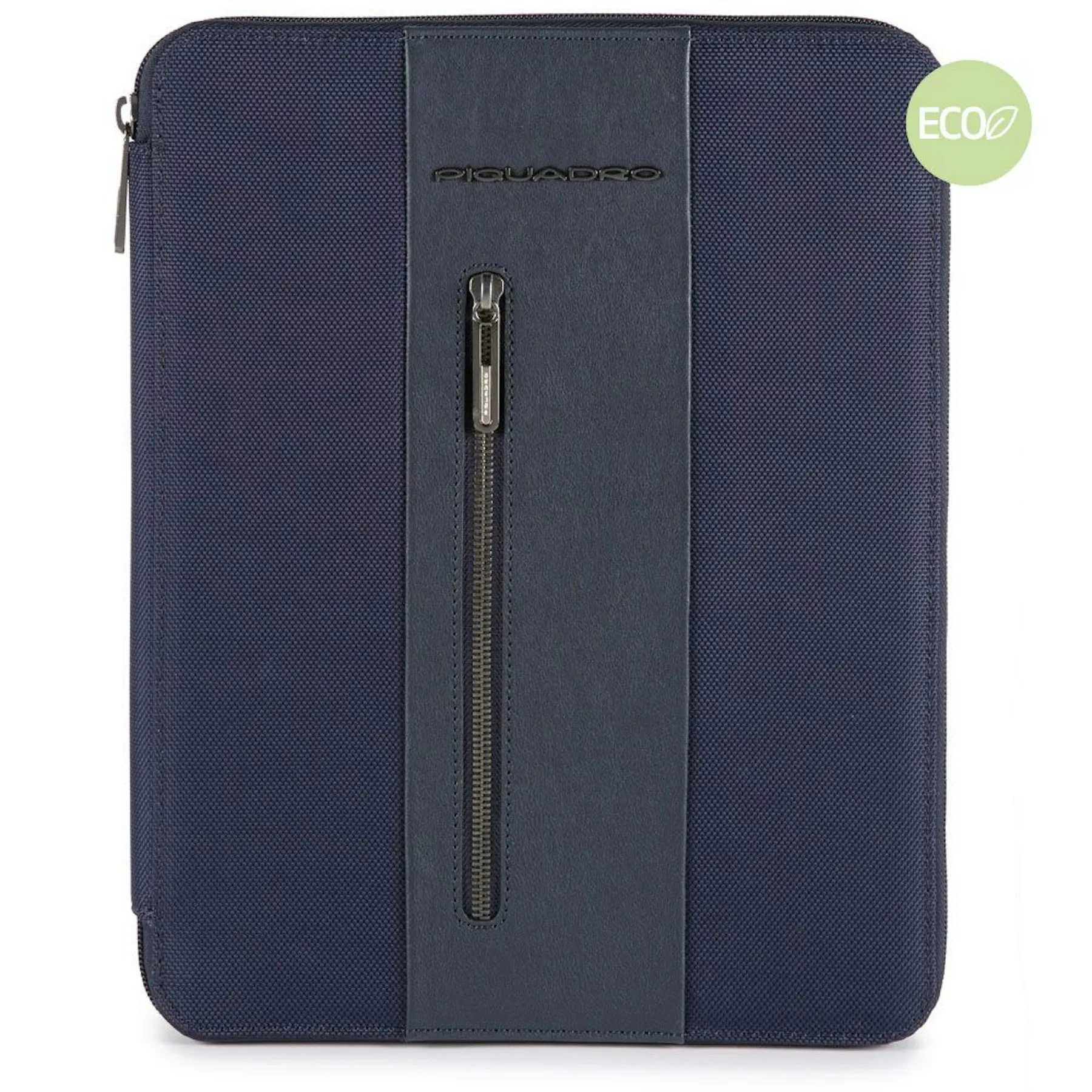 Porte-bloc en tissu recyclé et cuir avec compartiment porte-ipad®pro 12,9 et boucle à stylo Bleu