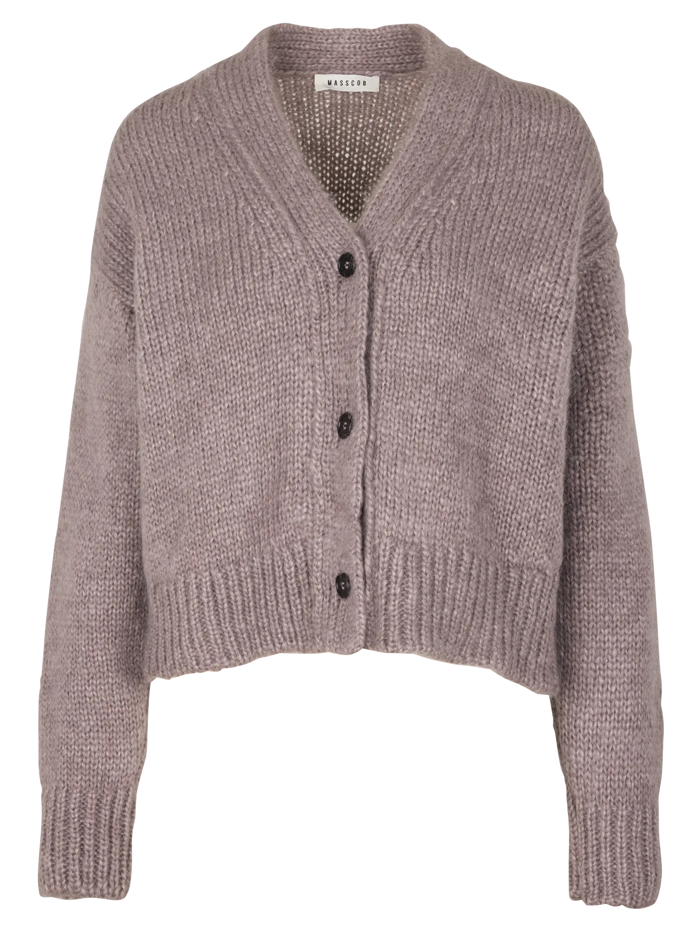 Gilet oversize col V en laine mélangée Rose ISADORA