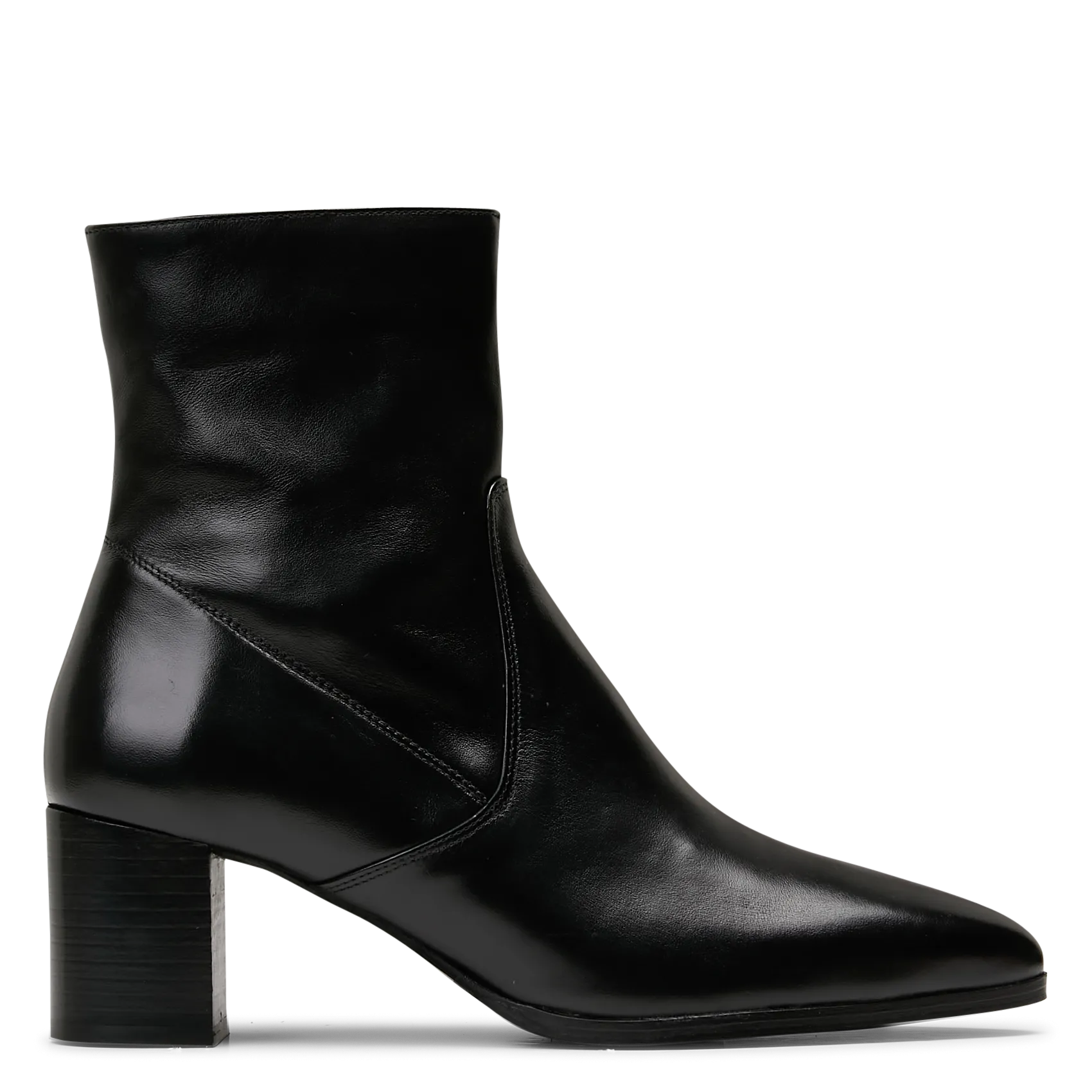 Bottines à talons en cuir Noir N°556