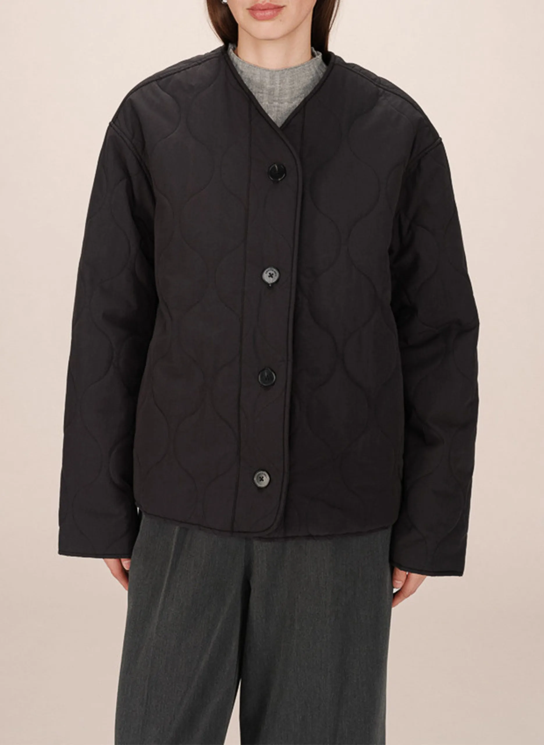 Doudoune col v Noir SHANIA